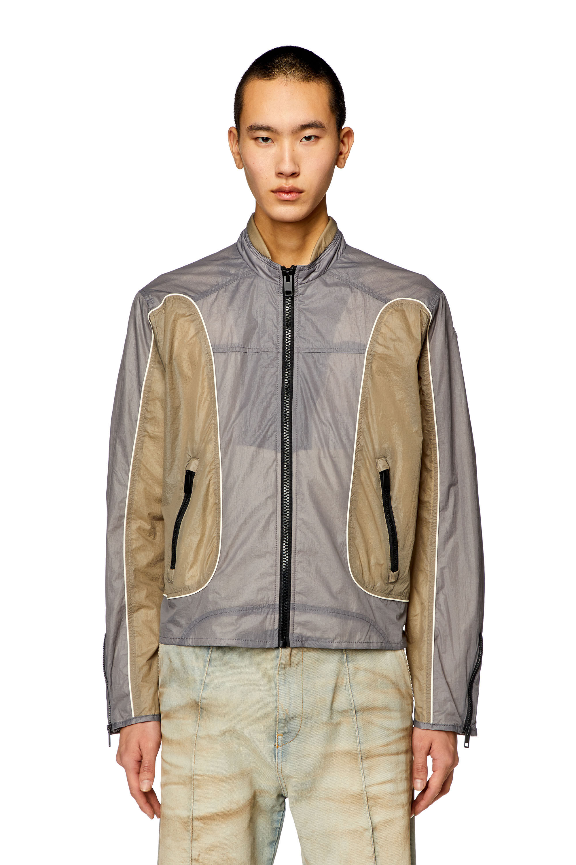 Diesel - J-BLINKID-A, Man Nylon jacket with contrast detailing in Multicolor - Image 6