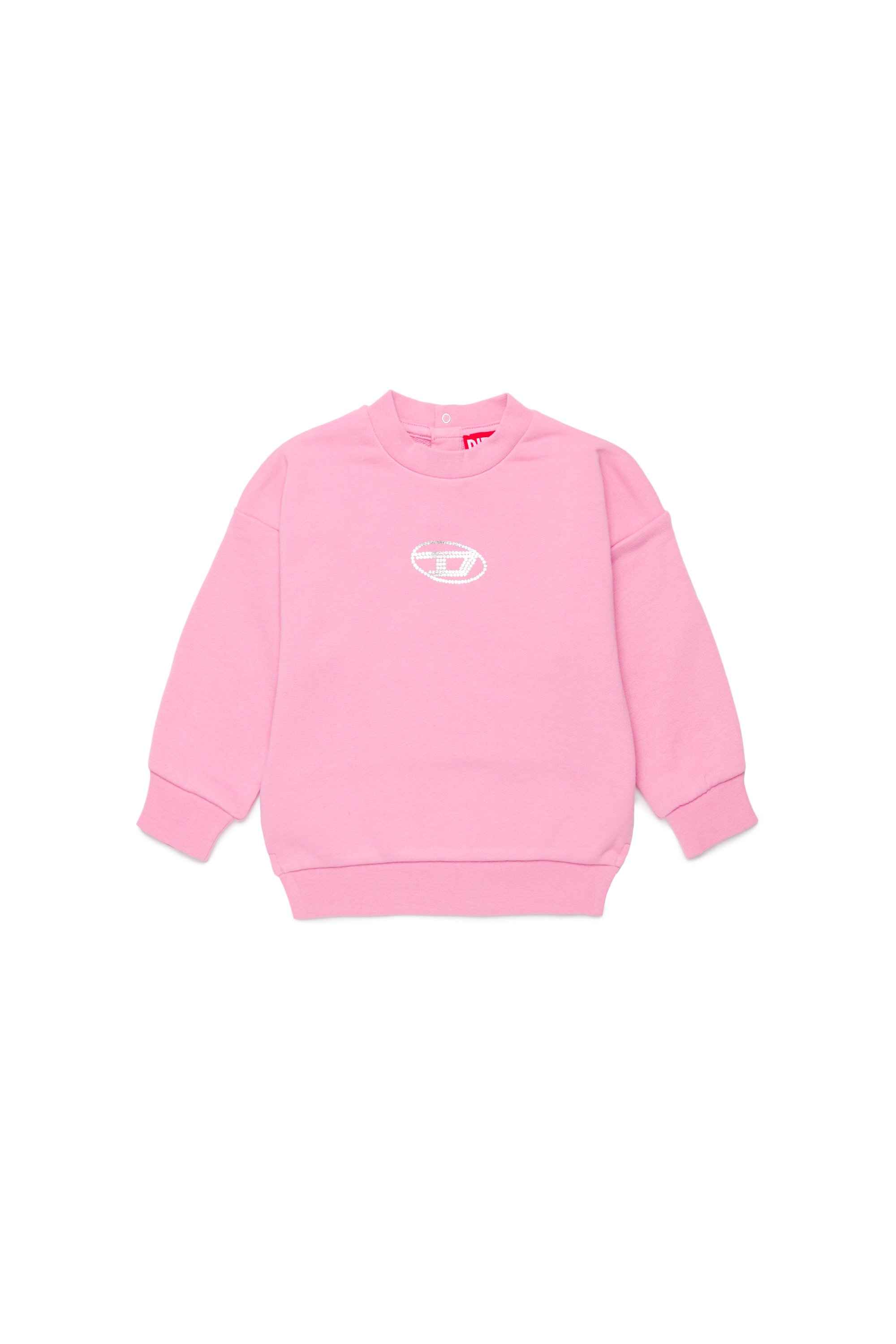 Diesel - STILTYB, Woman's Sweatshirt with crystal Oval D logo in Pink - 1