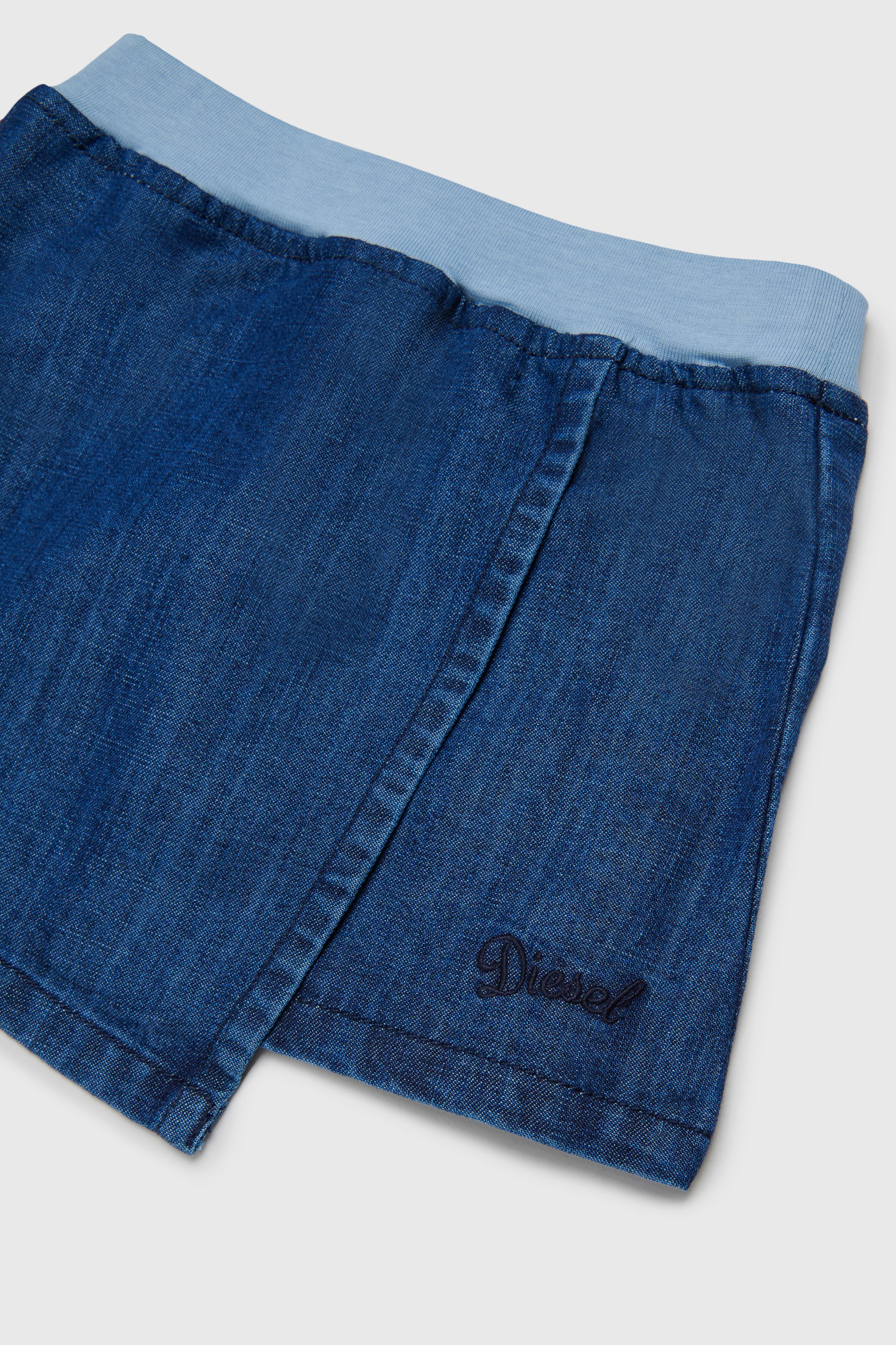 Diesel - GLINIMB, Woman's Wrap-effect skirt in denim in Medium blue - 3