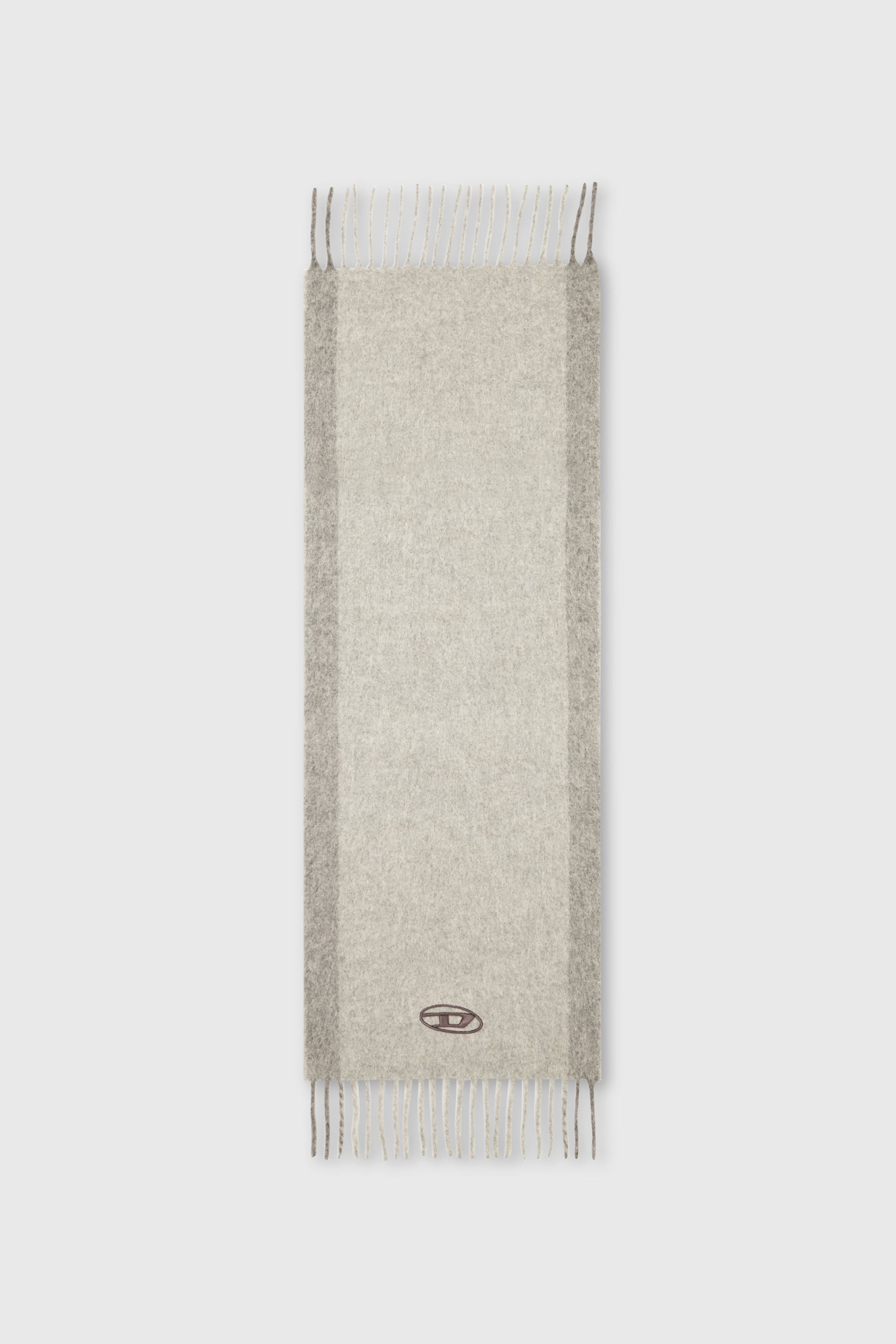 Diesel - S-OLID, Man's Wool-blend scarf with contrast stripes in Grey - 2