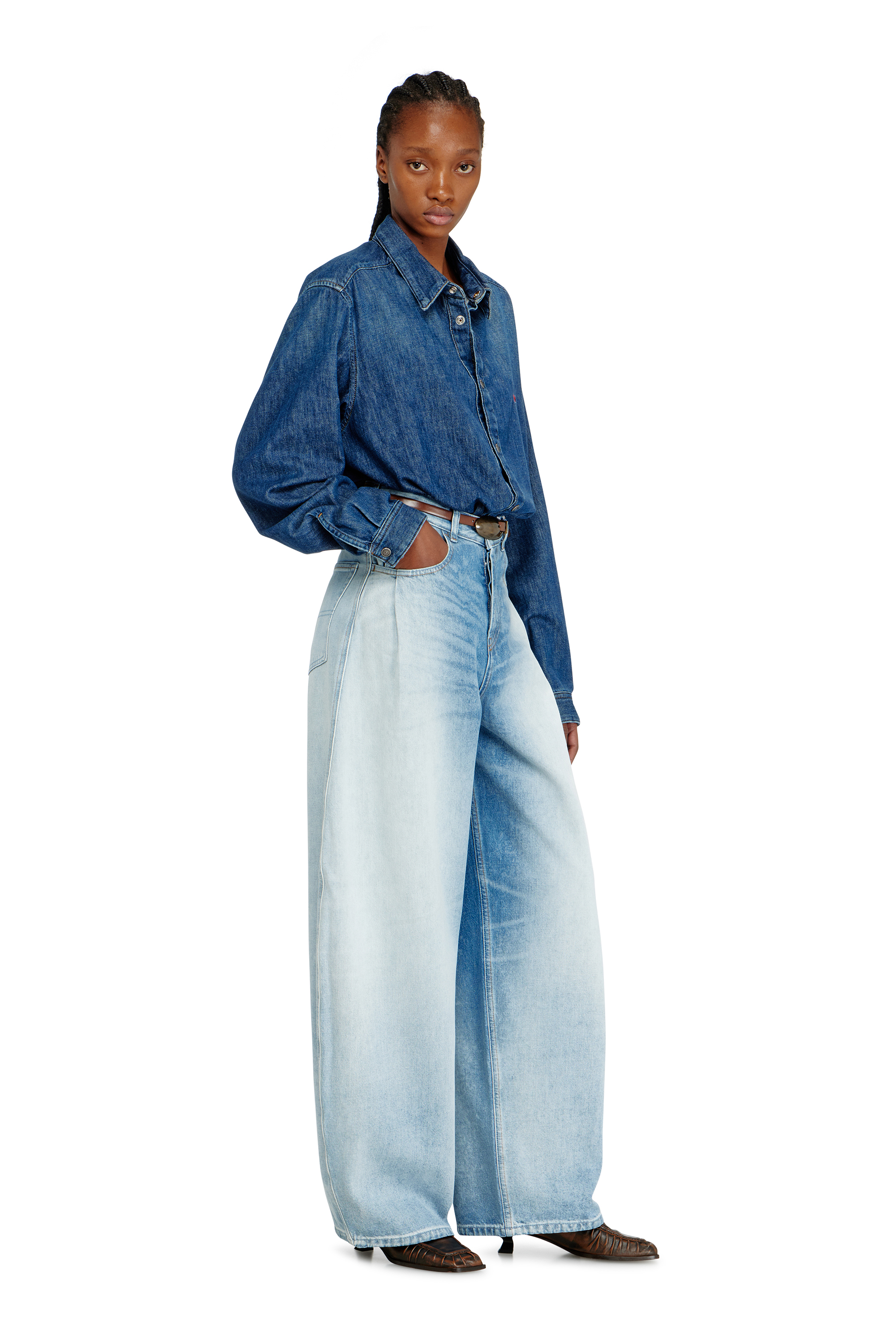 Diesel - Woman's Relaxed Jeans 1987 D-Khelz 007EE, Light Blue - 2