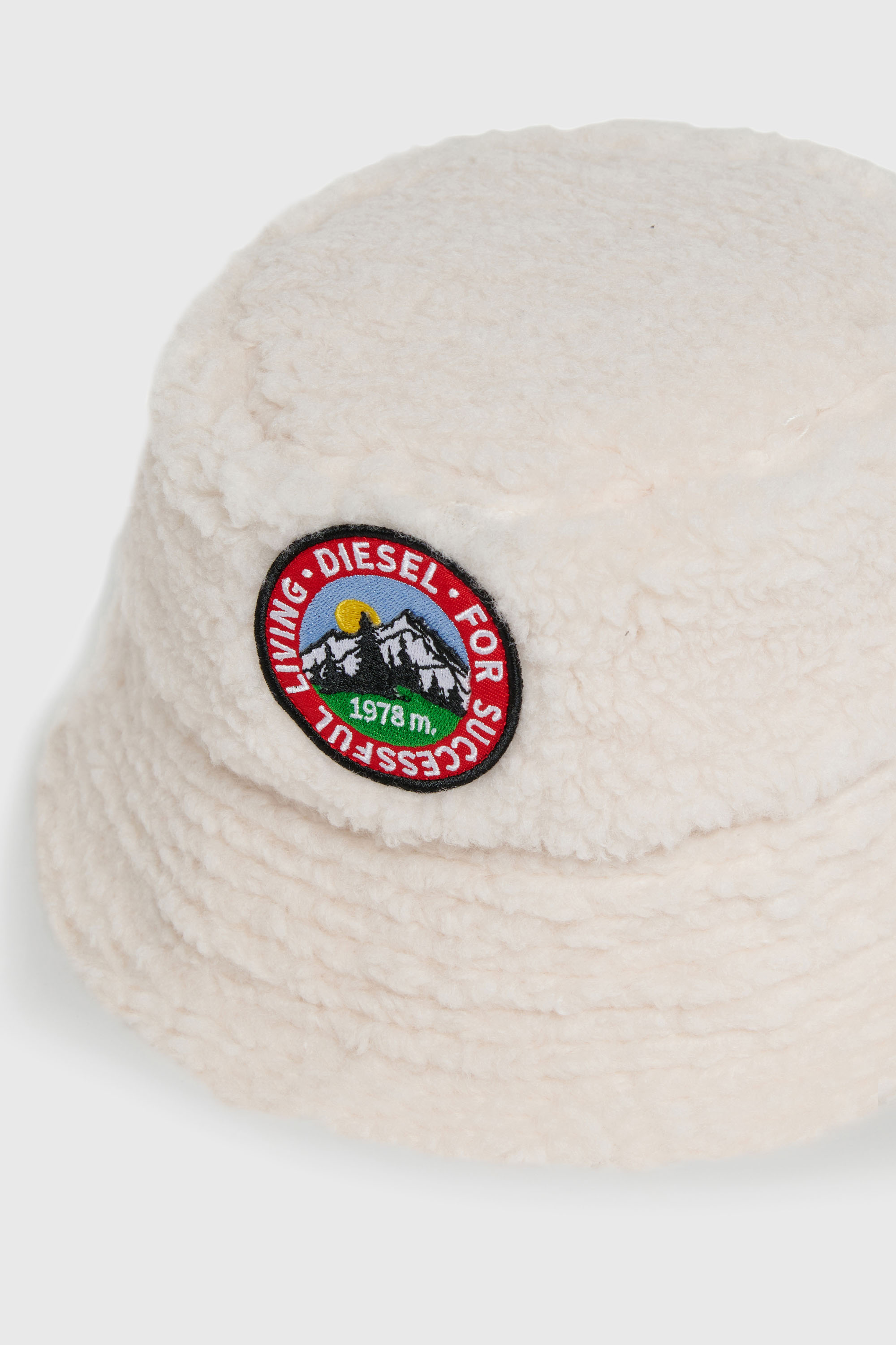 Diesel - FBONT, Unisex's Bucket hat in cosy pile fabric in White - 3