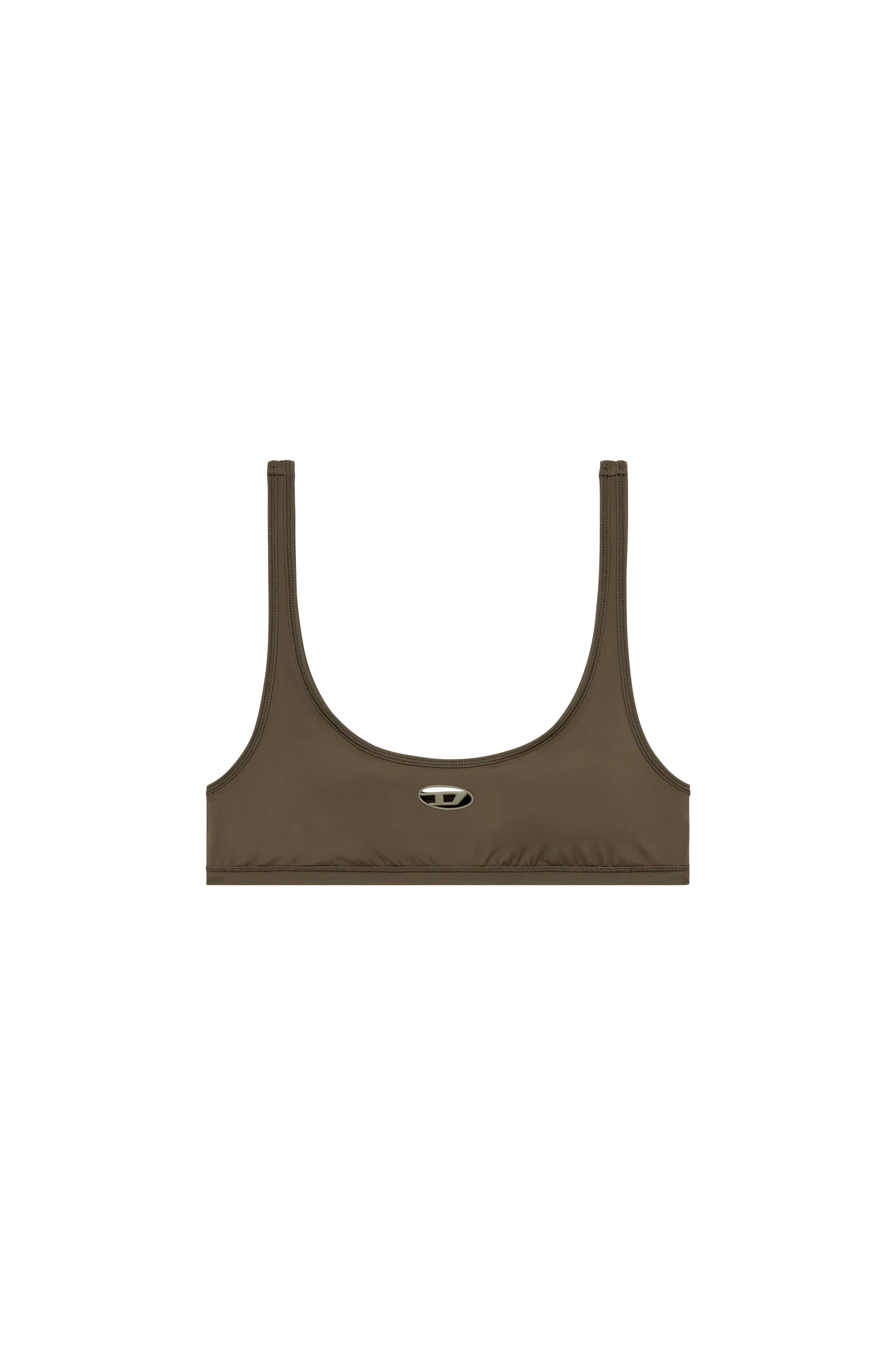 Diesel - CHELSEA-UTLT, Woman's Sports bra with cut-out logo in Brown - 2