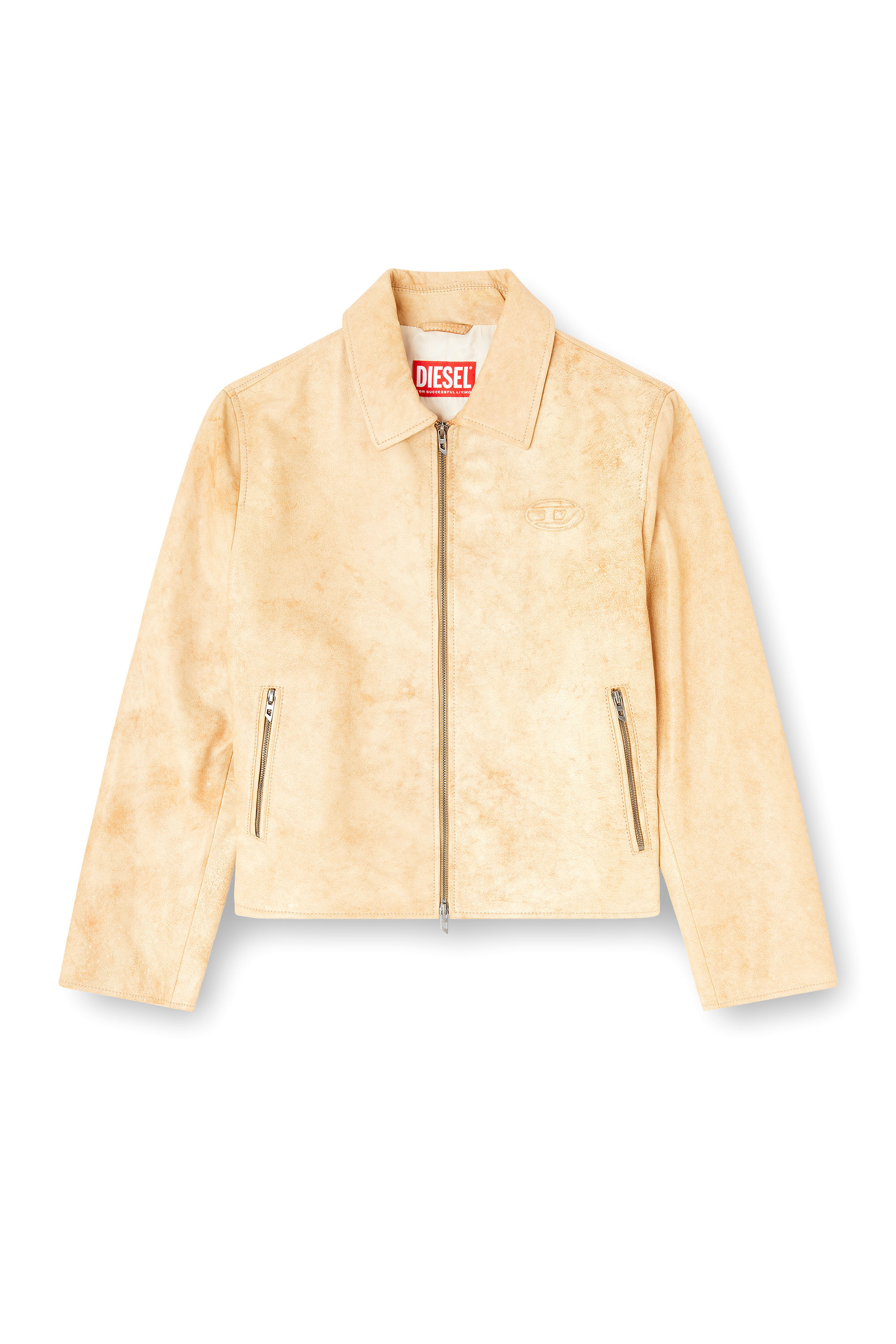 Diesel - L-AMAR-A-FEM-S1, Woman's Coach jacket in treated leather in Beige - 2