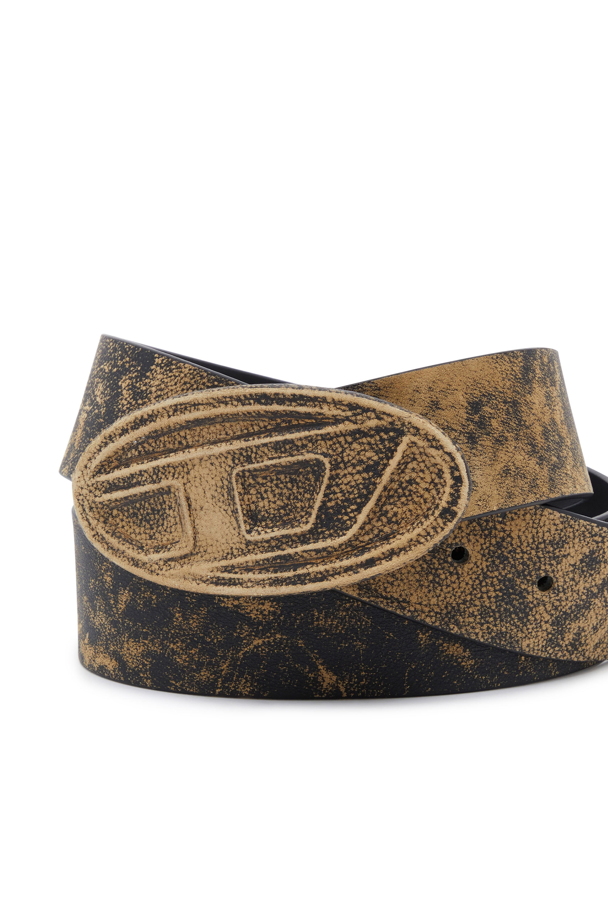 Diesel - B-1DR SCRATCH, Man Leather belt with leather buckle in Multicolor - Image 3