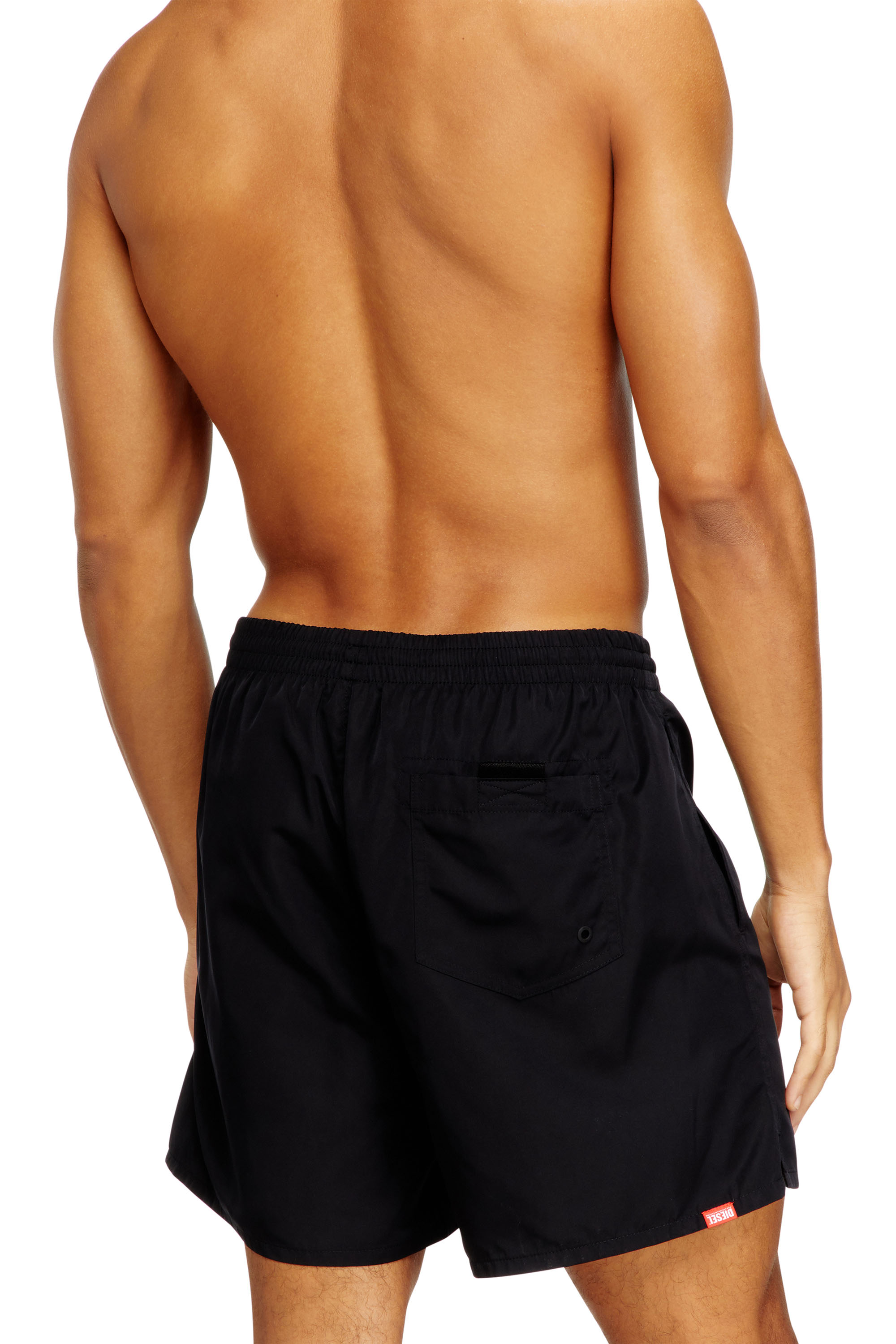 Diesel - SOCCER-41-D-CORE, Man's Swim shorts with oversized logo print in Black - 4
