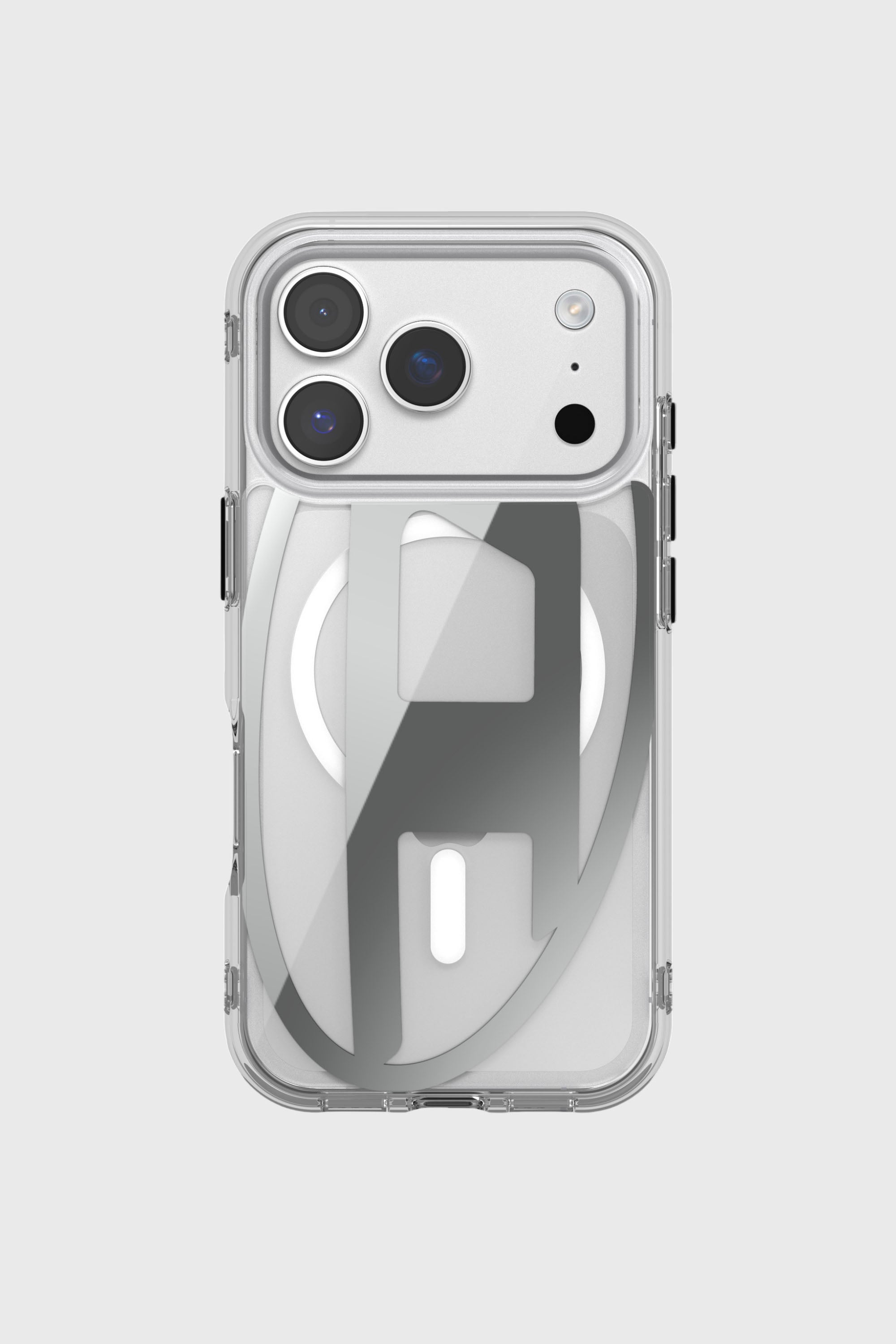 Diesel - 60413 AOP CASE, Unisex's Oval D metallic case with magsafe for iPhone 17 Pro in Grey - 2