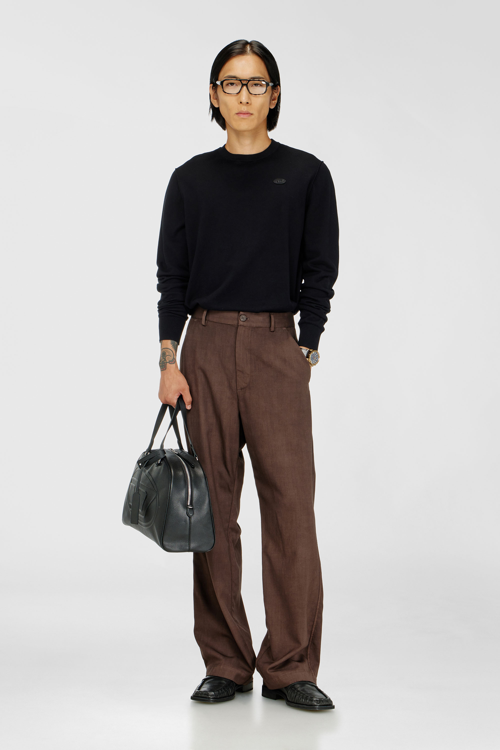 Diesel - K-FREEX-TAG-T92, Man's Cotton knitwear with tonal logo in Black - 2