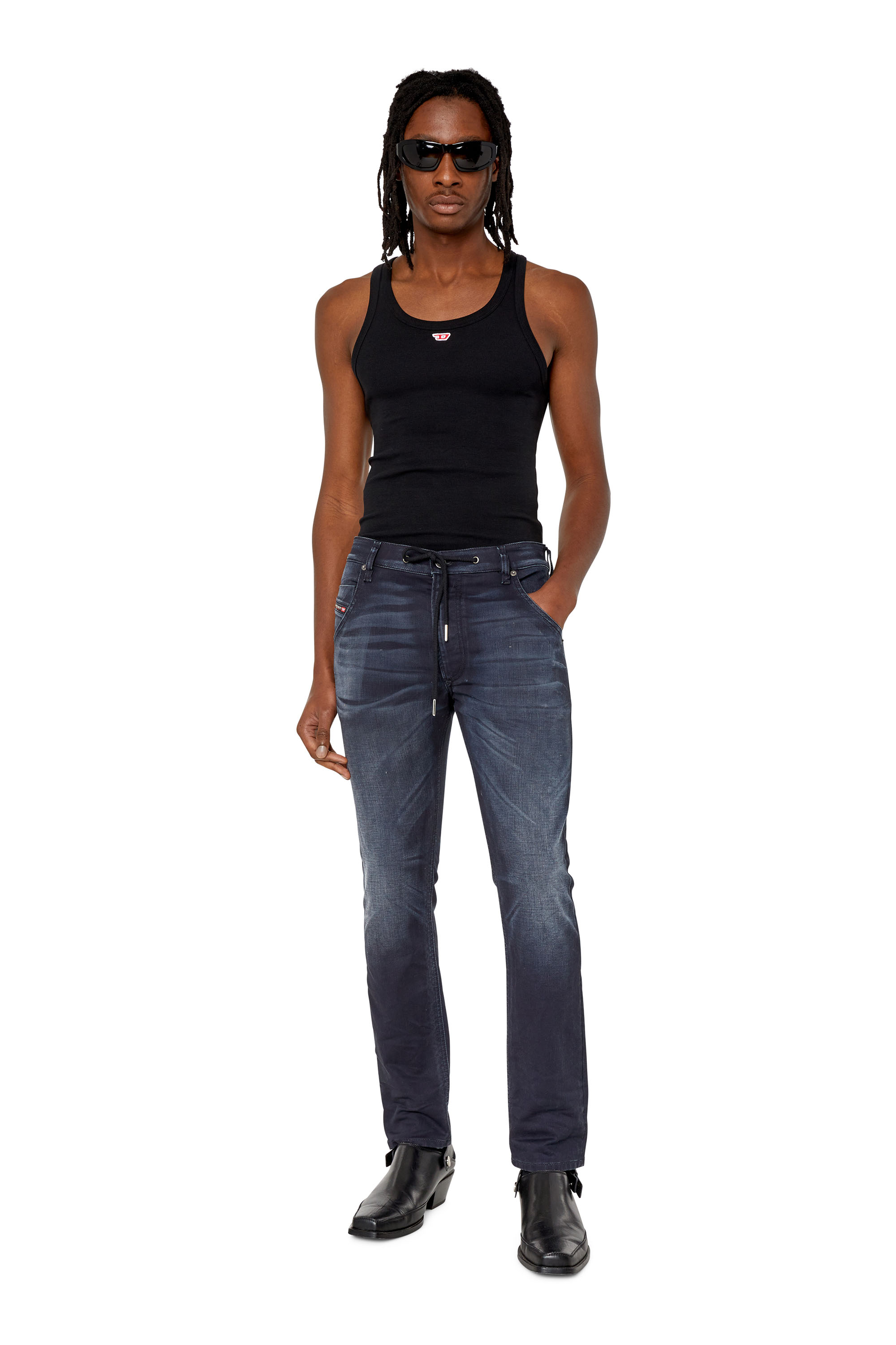 Diesel - Krooley JoggJeans® 068CR Tapered, Black/Dark grey - Image 5