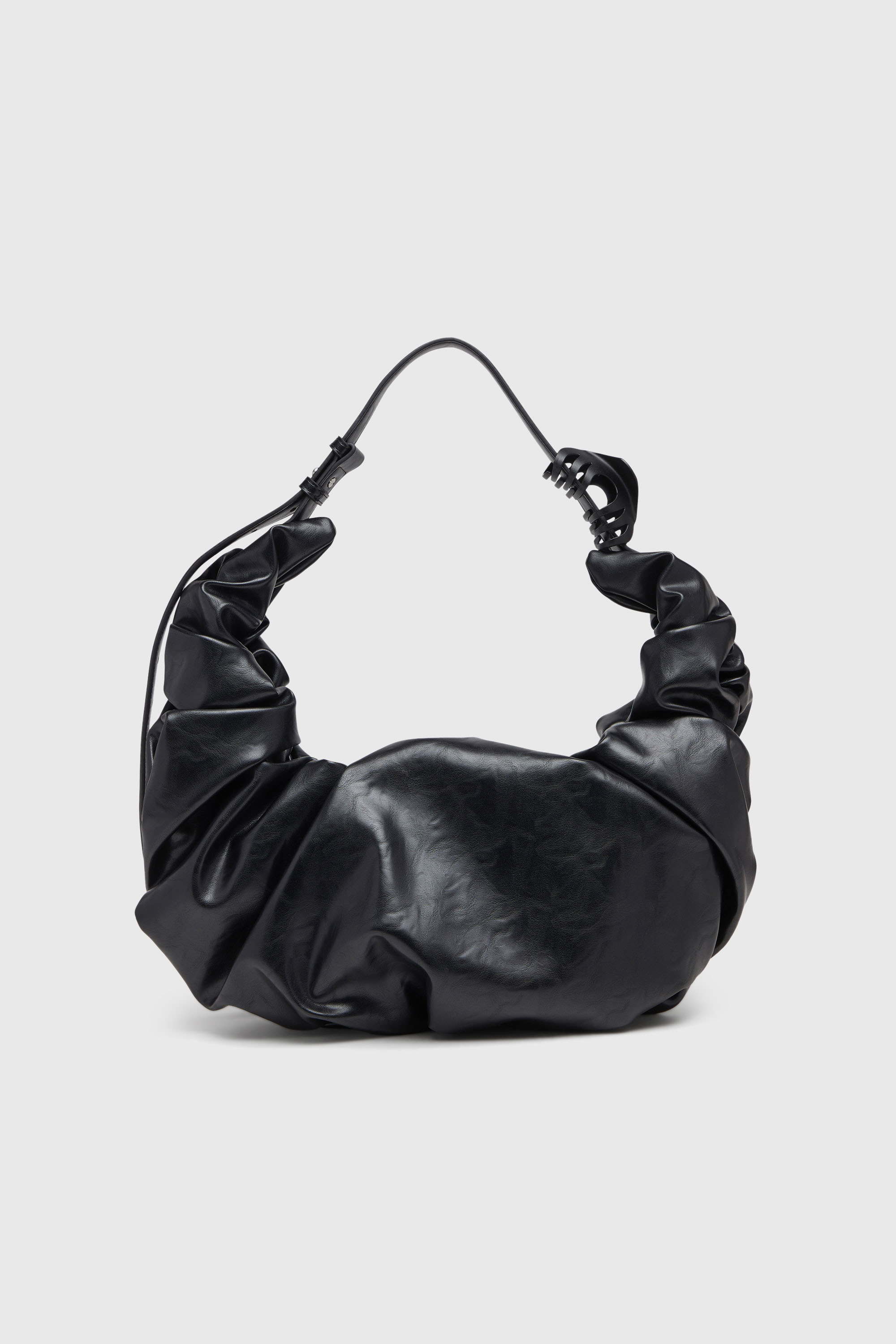 Diesel - GRAB-D HOBO L, Woman's Grab-D-Large scrunched hobo bag in Black - 3