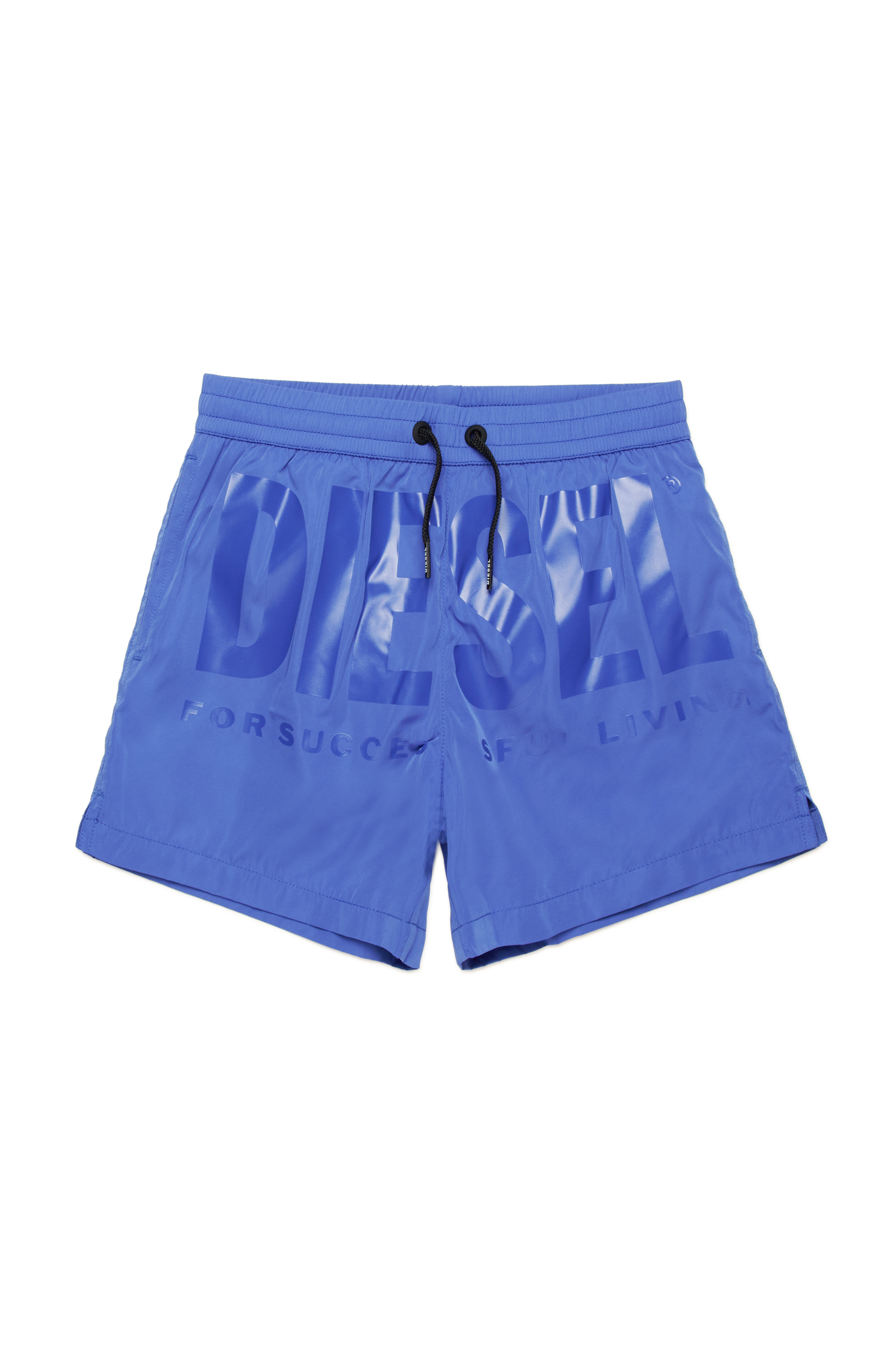 Diesel - MKENM, Man's Swim shorts with tonal Biscotto logo in Blue - 1