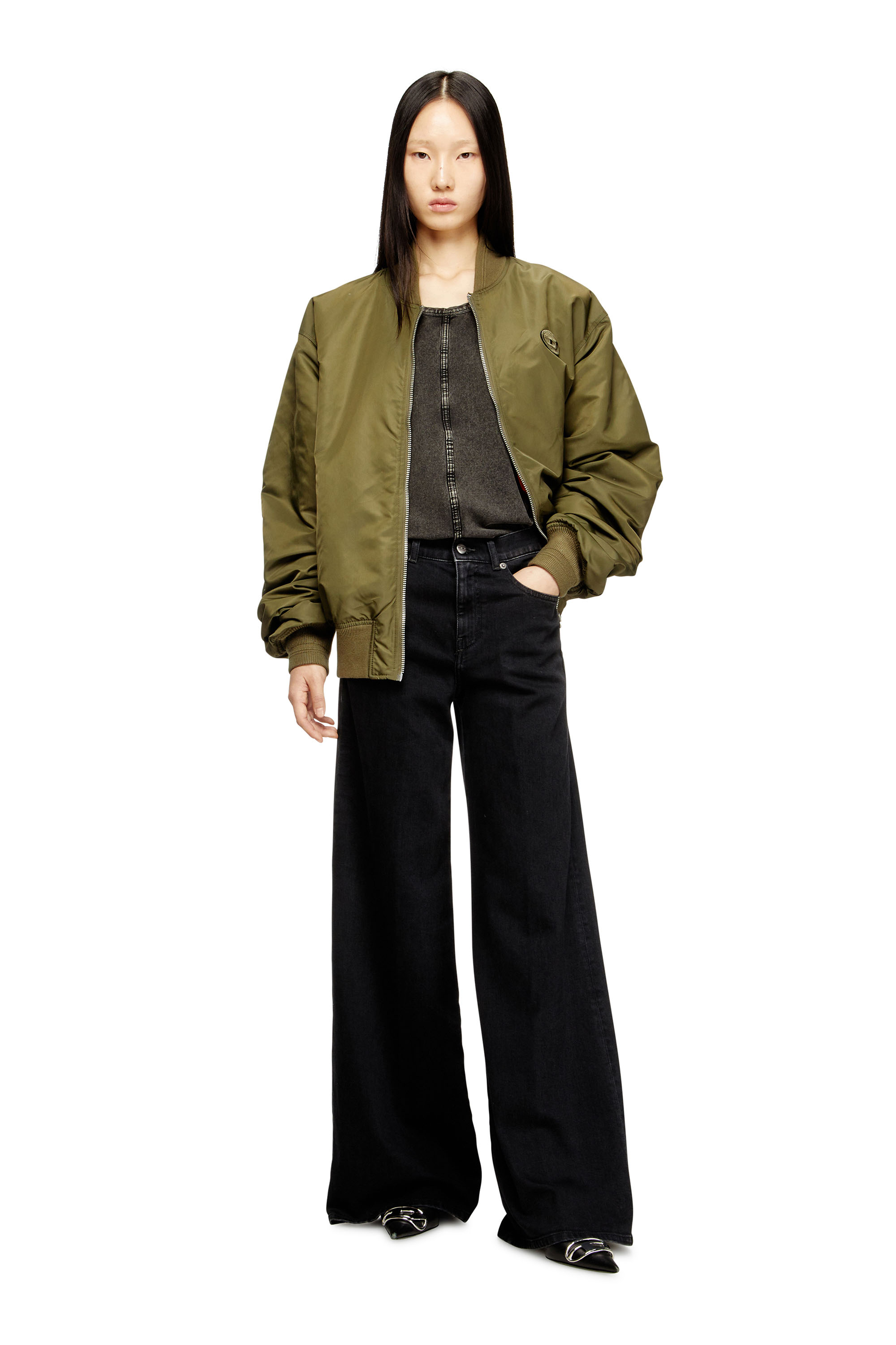 Flare Jeans 1978 D-Akemi 09N89, Black/Dark grey Diesel - Woman's Flare Jeans 1978 D-Akemi 09N89, Black/Dark grey - 1