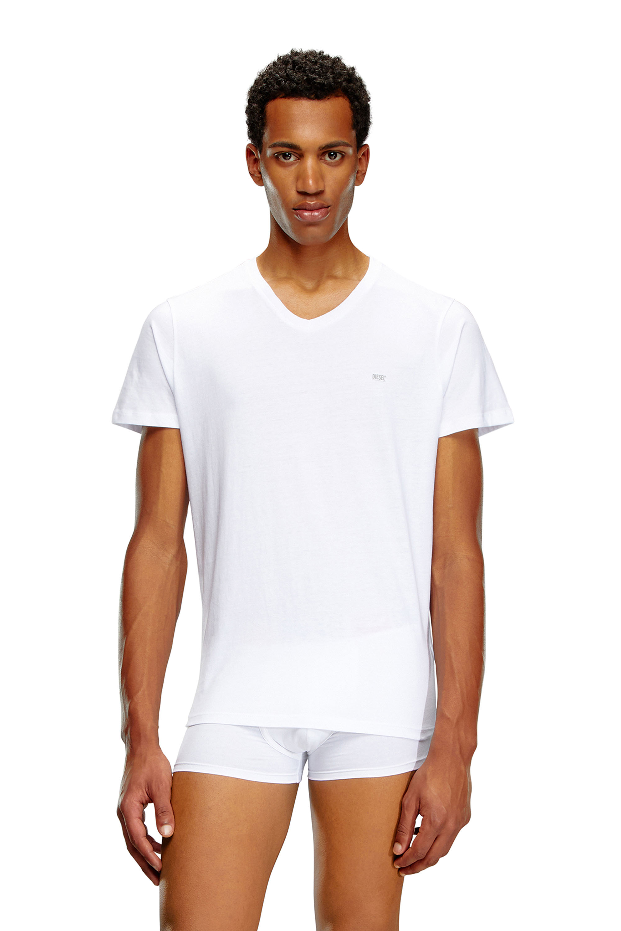 Diesel - UMTEE-MICHAEL3PACK, Man Three-pack of V-neck T-shirts in White - Image 2