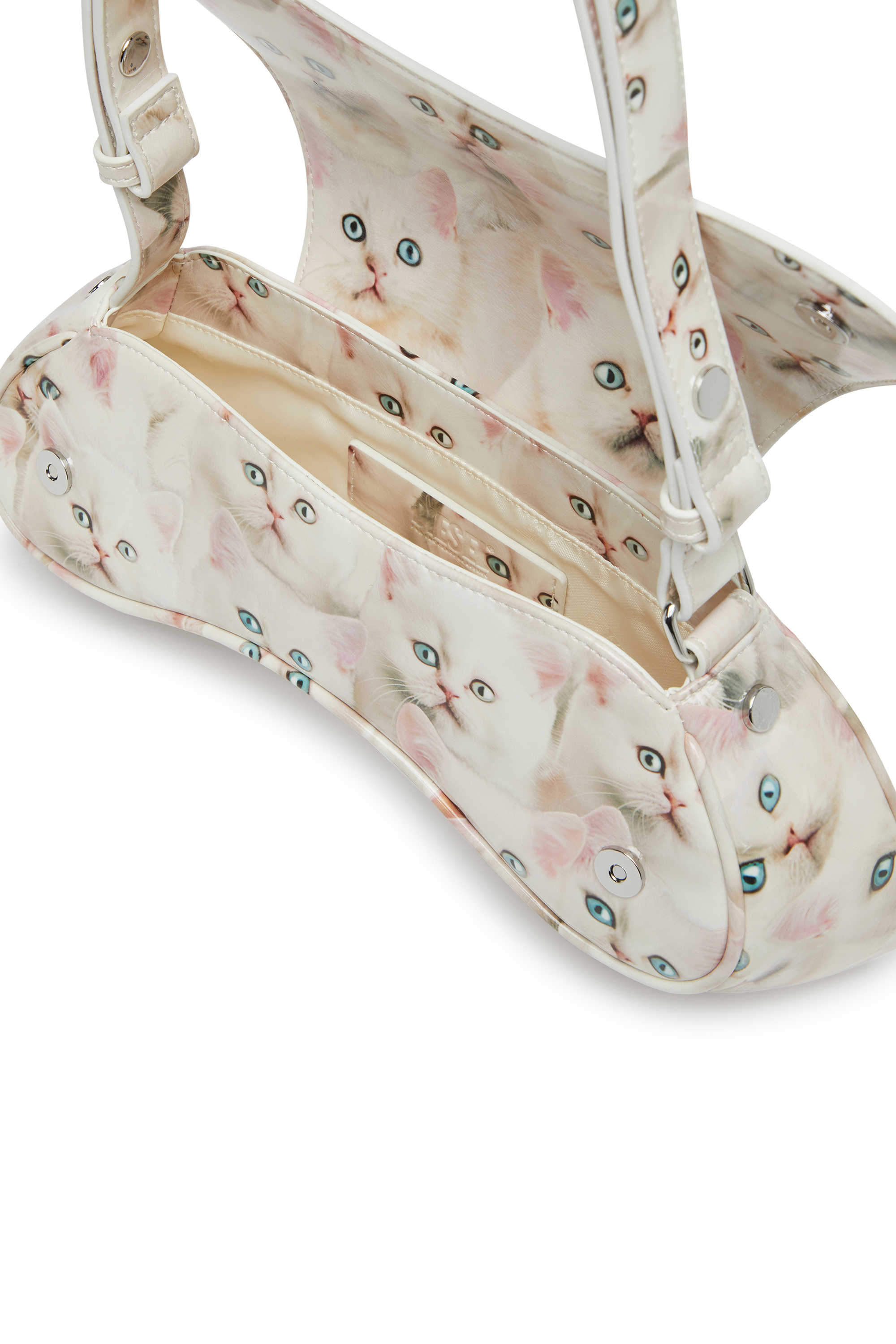 Diesel - PLAY CROSSBODY, Woman's Play-Shoulder bag in printed glossy PU in White - 3