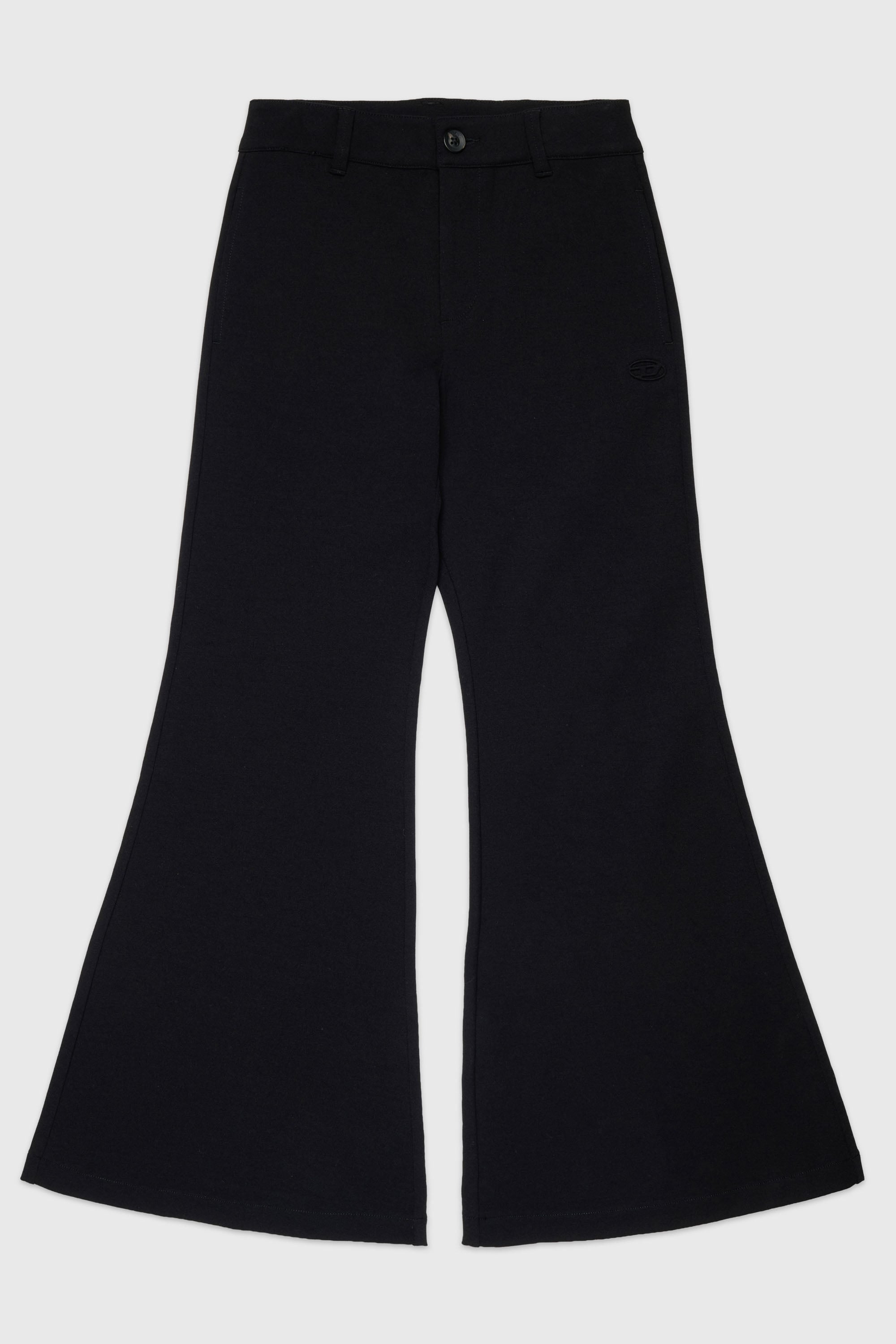 Diesel - PMILX, Woman's Flared pants in compact stretch fabric in Black - 1