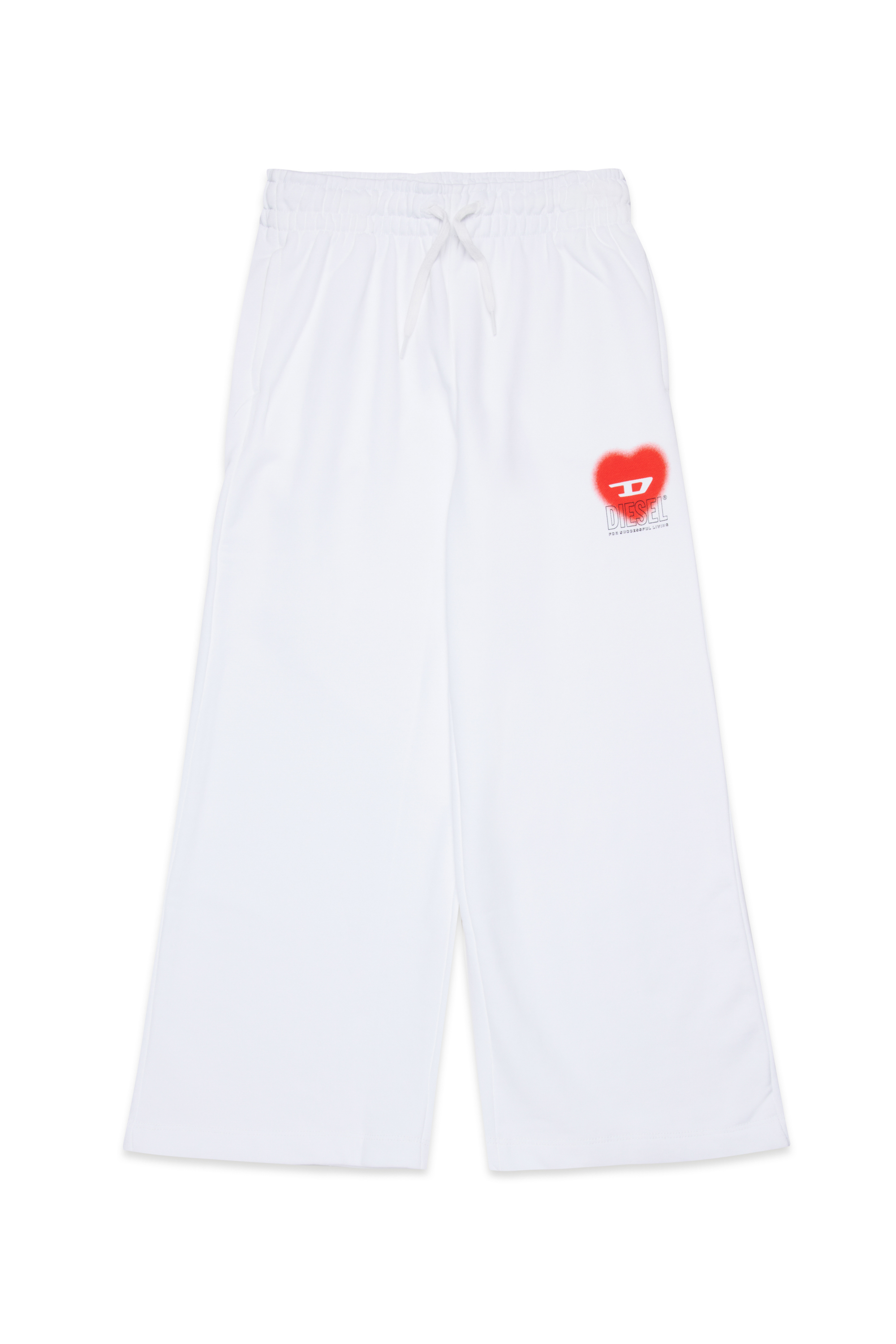 Diesel - PCUORE, Woman's Sweatpants with D heart graphic in White - 1