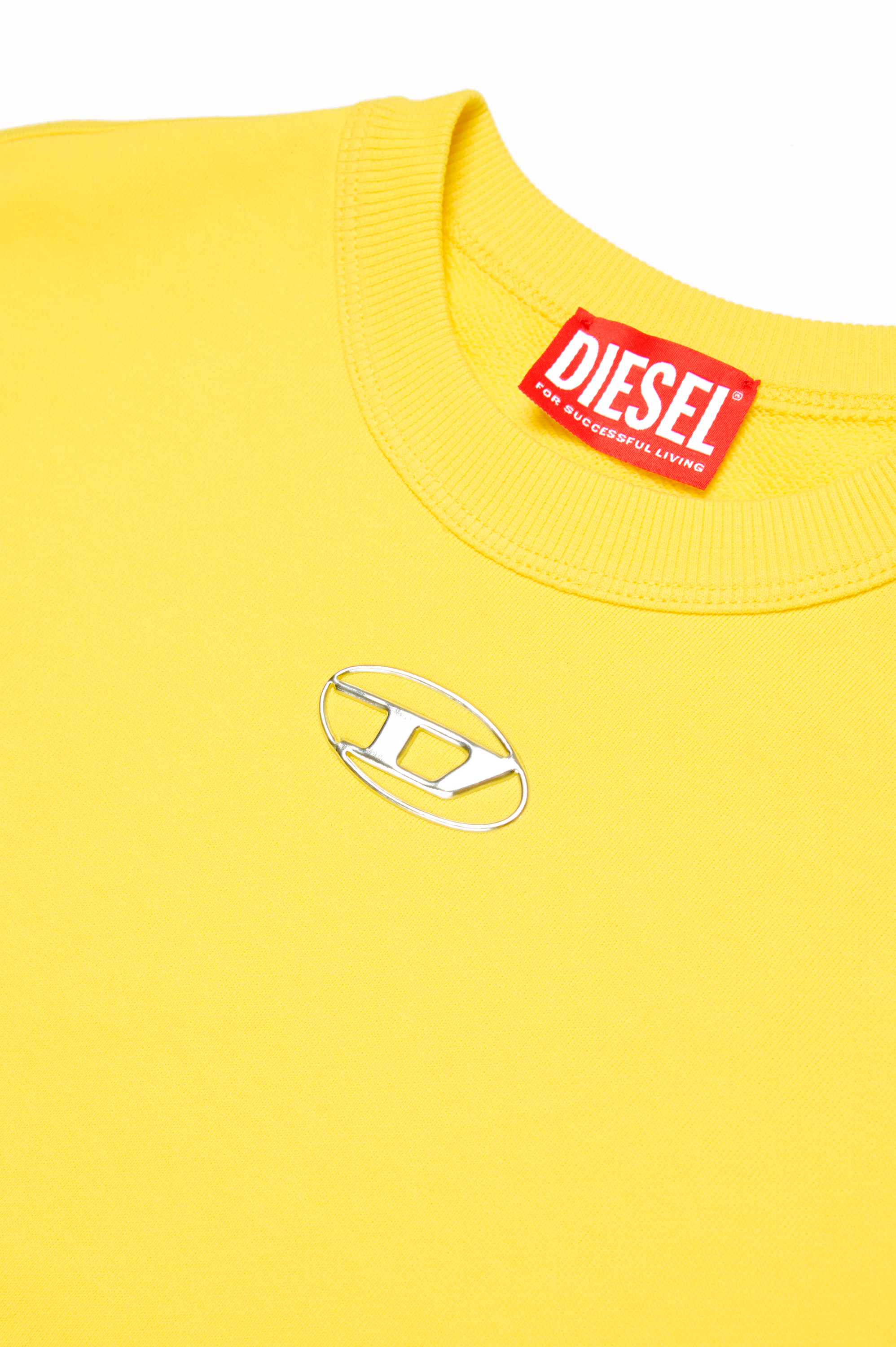 Diesel - SMACSISOD OVER, Man's Sweatshirt with metal-look Oval D logo in Yellow - 4