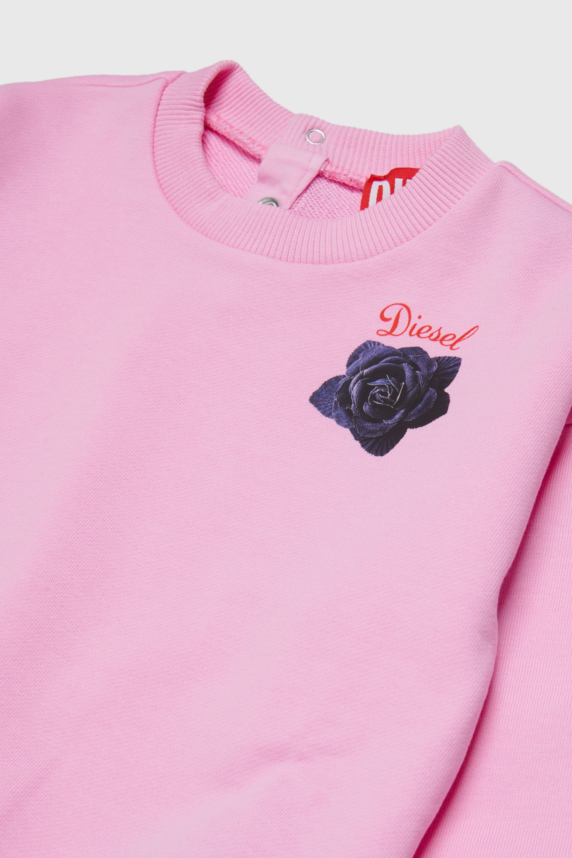 Diesel - SROSEB, Woman's Cotton sweatshirt with rose print in Pink - 3
