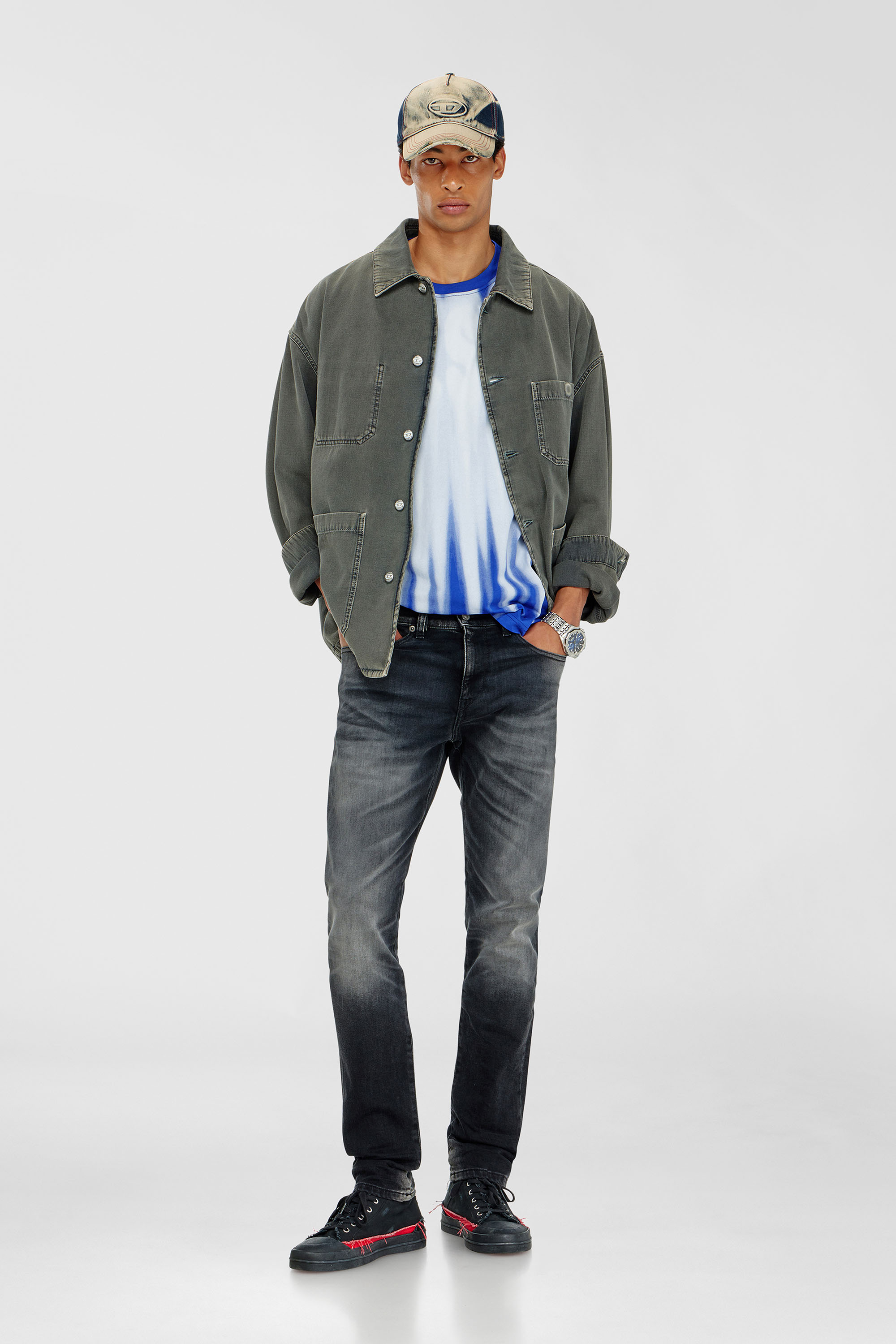 Diesel - Man's Slim Jeans 2019 D-Strukt 09P38, Black/Dark grey - 1
