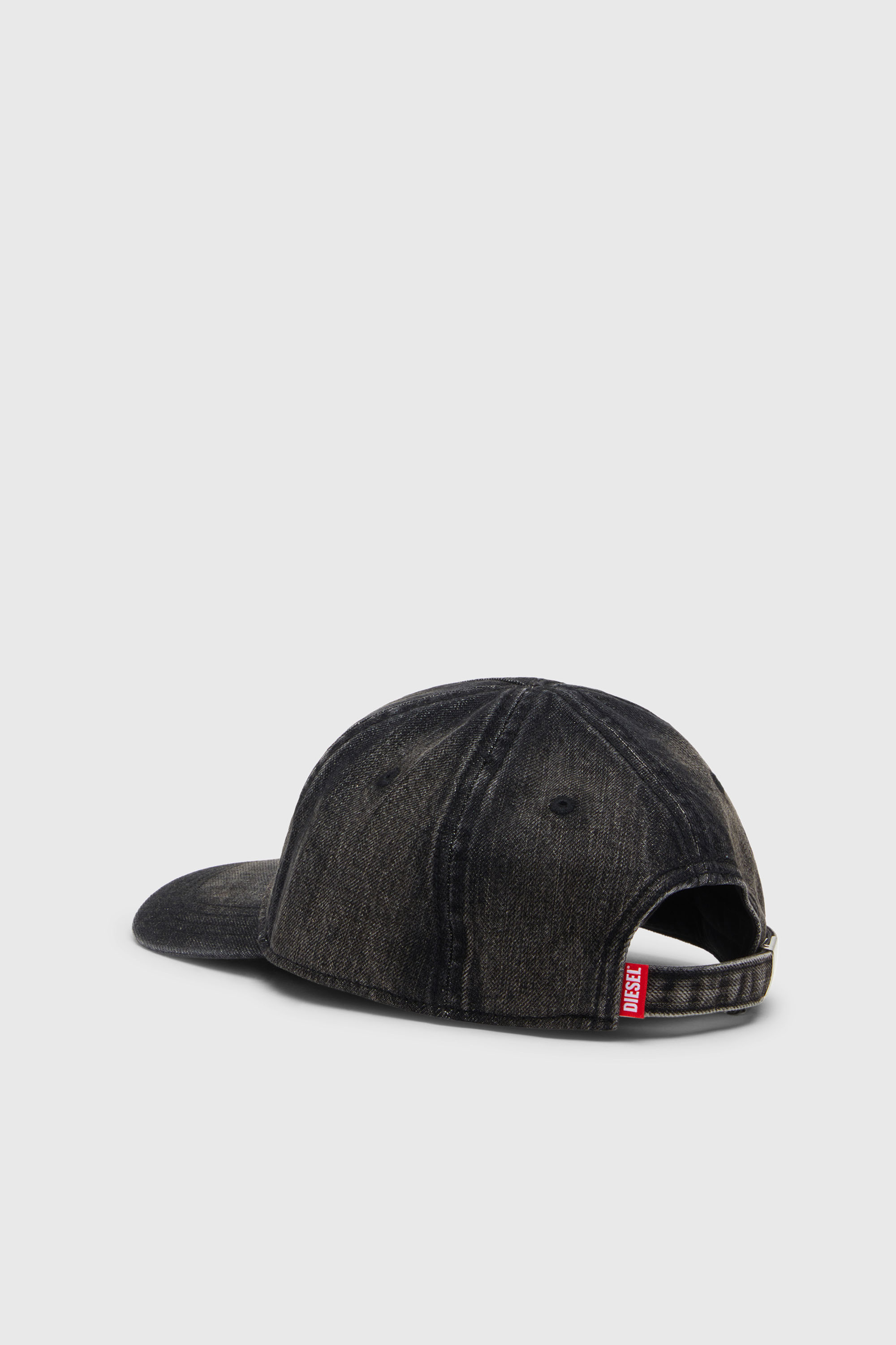 Diesel - C-ENIC, Man's Denim cap with frayed details and embroidered logo in Black Jeans - 2