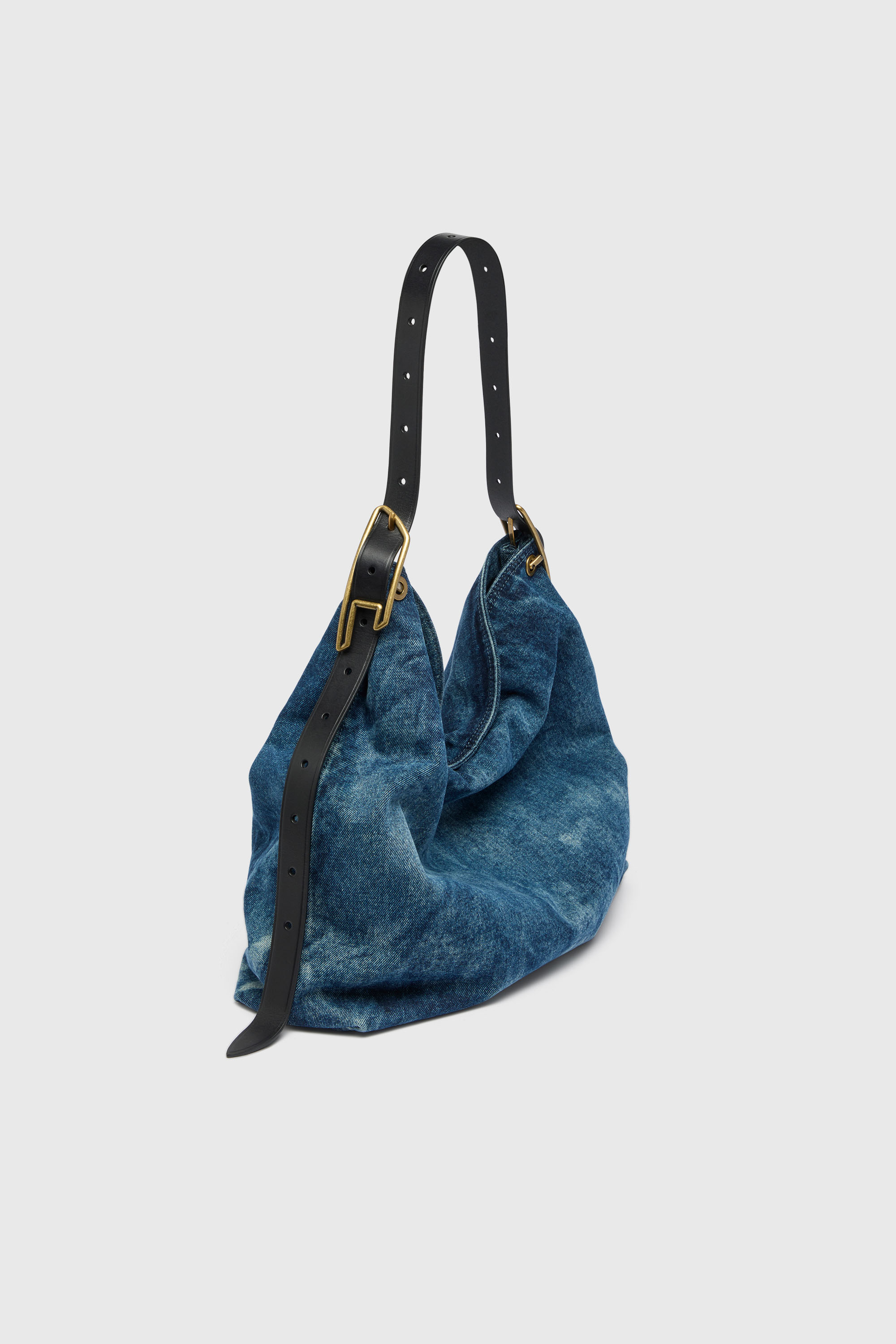 Diesel - D-LINE HOBO L, Woman's D-Line-Denim hobo bag in Medium blue - 1