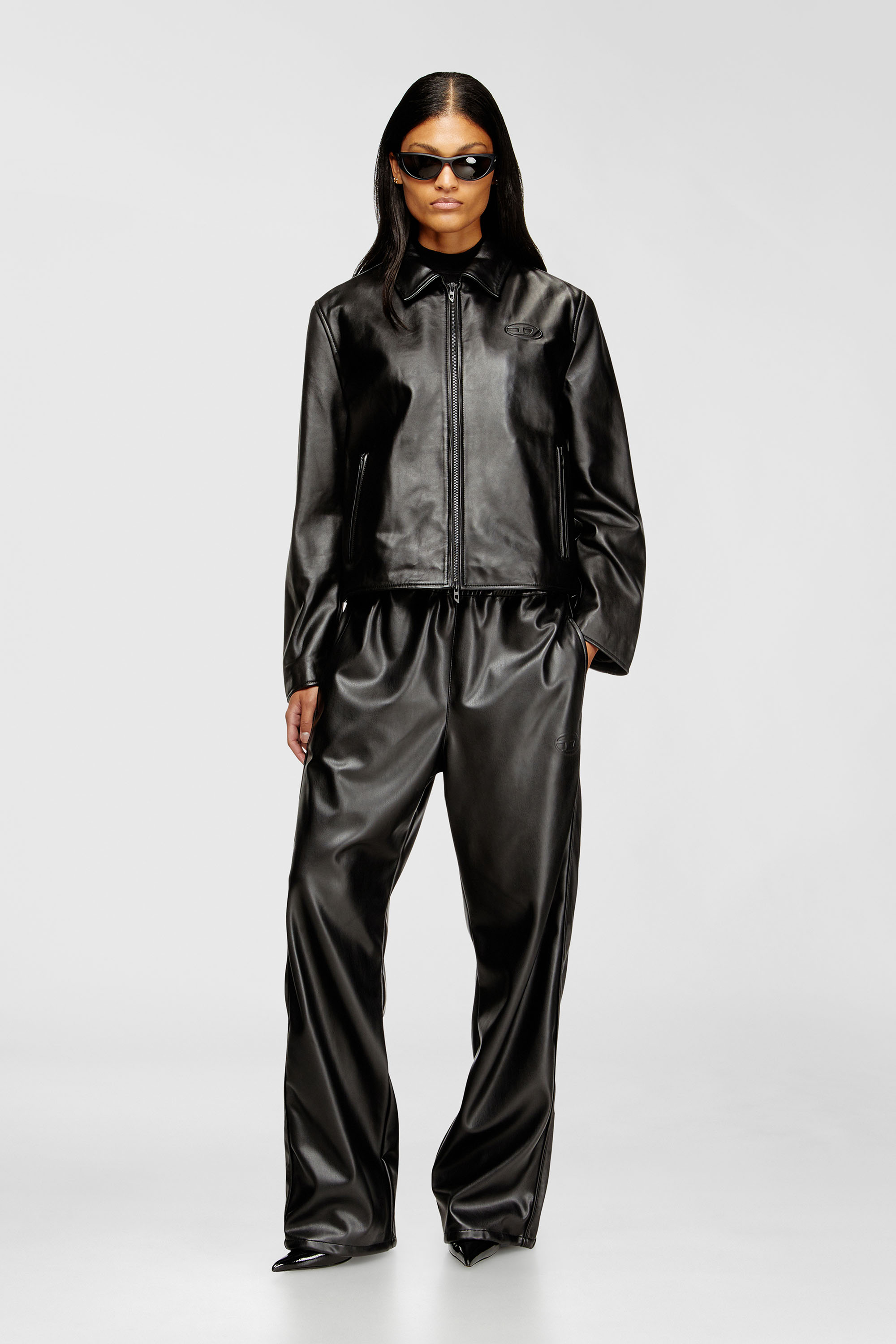 Diesel - L-AMAR-FEM-S2, Woman's Coach jacket in leather in Black - 1