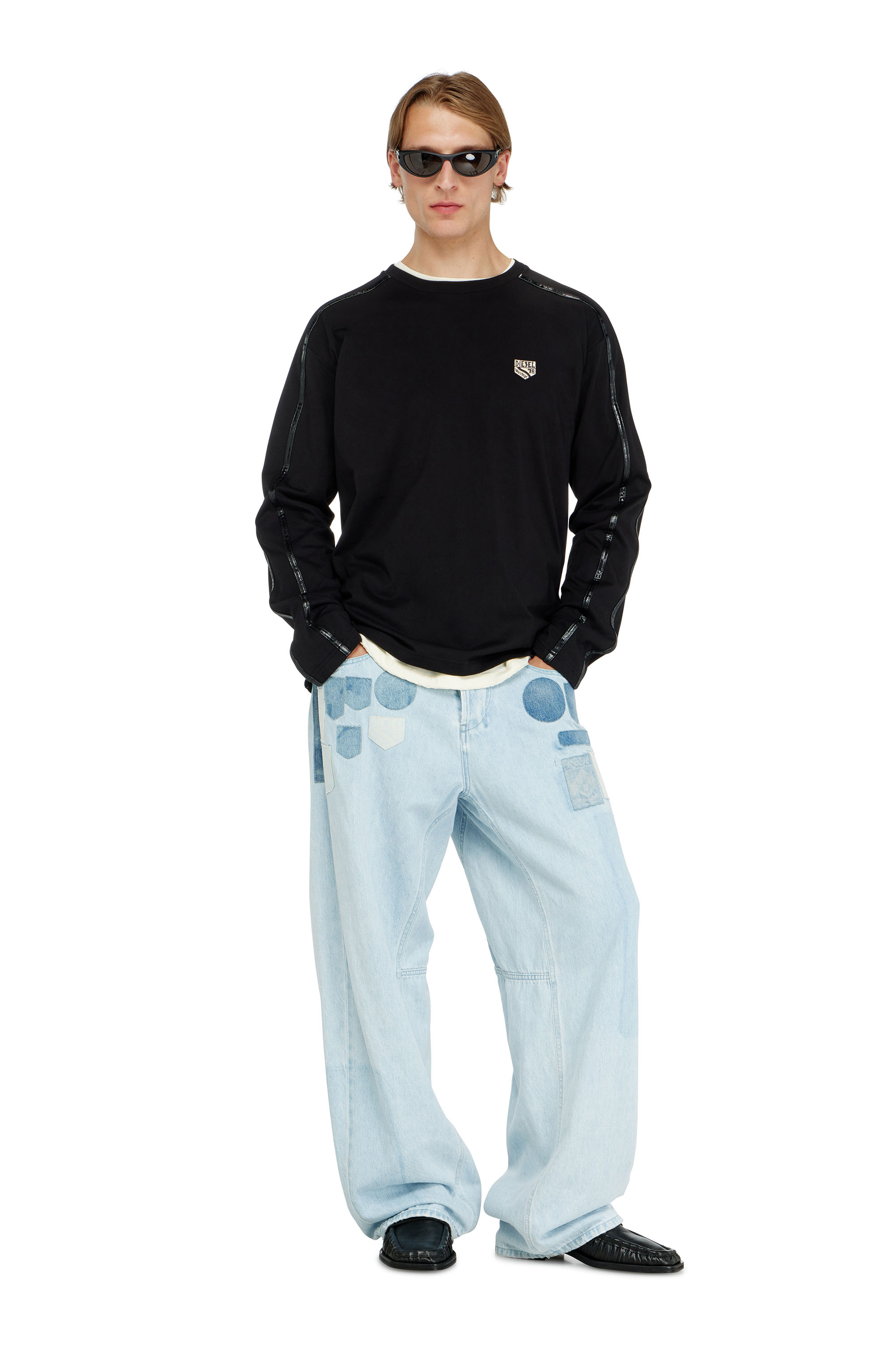 Diesel - T-NORM-LS-FL, Man's Long-sleeve T-shirt with tonal trims in null - 2