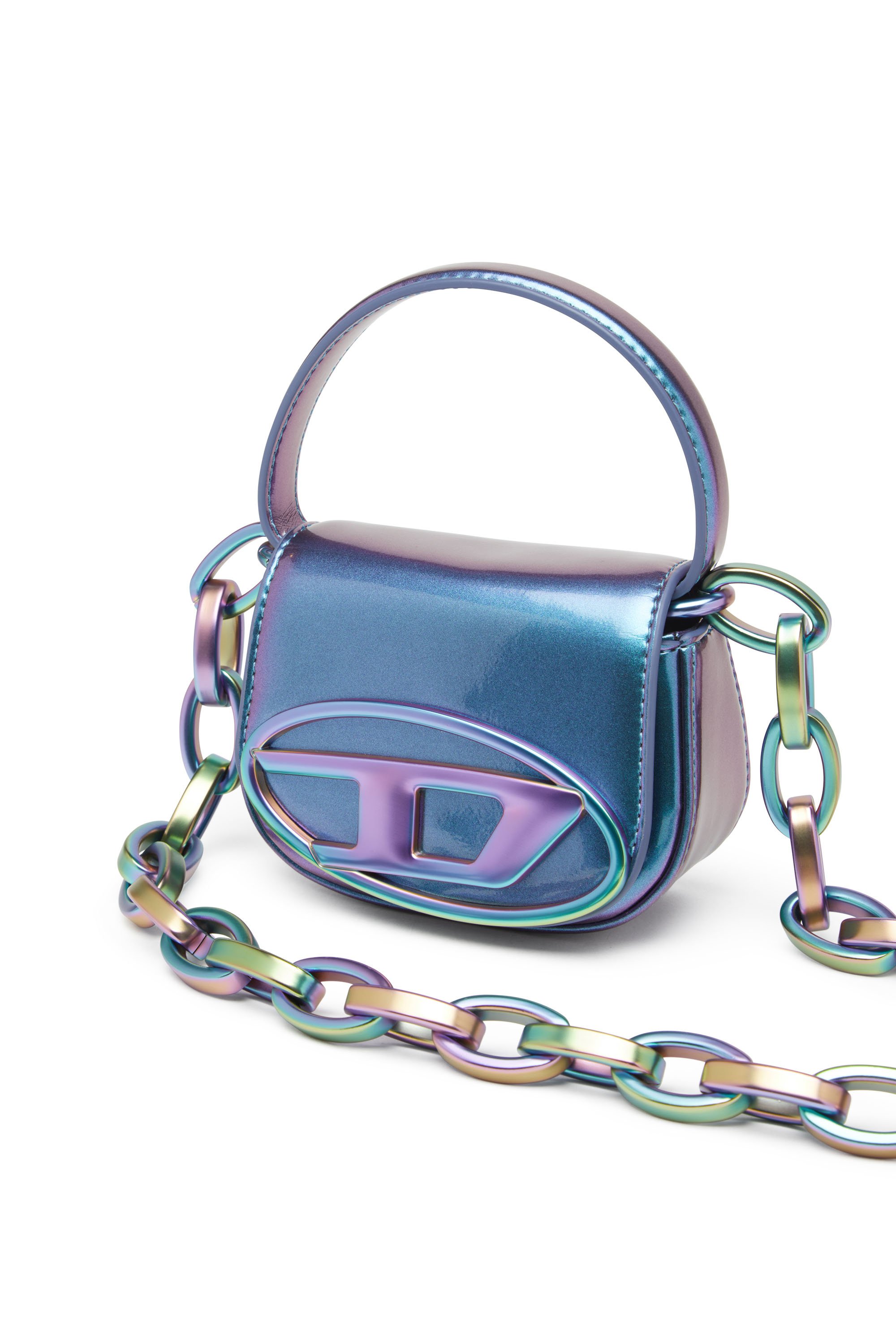 Diesel - 1DR XS, Woman 1DR XS-Iconic iridescent mini bag in Blue - Image 5