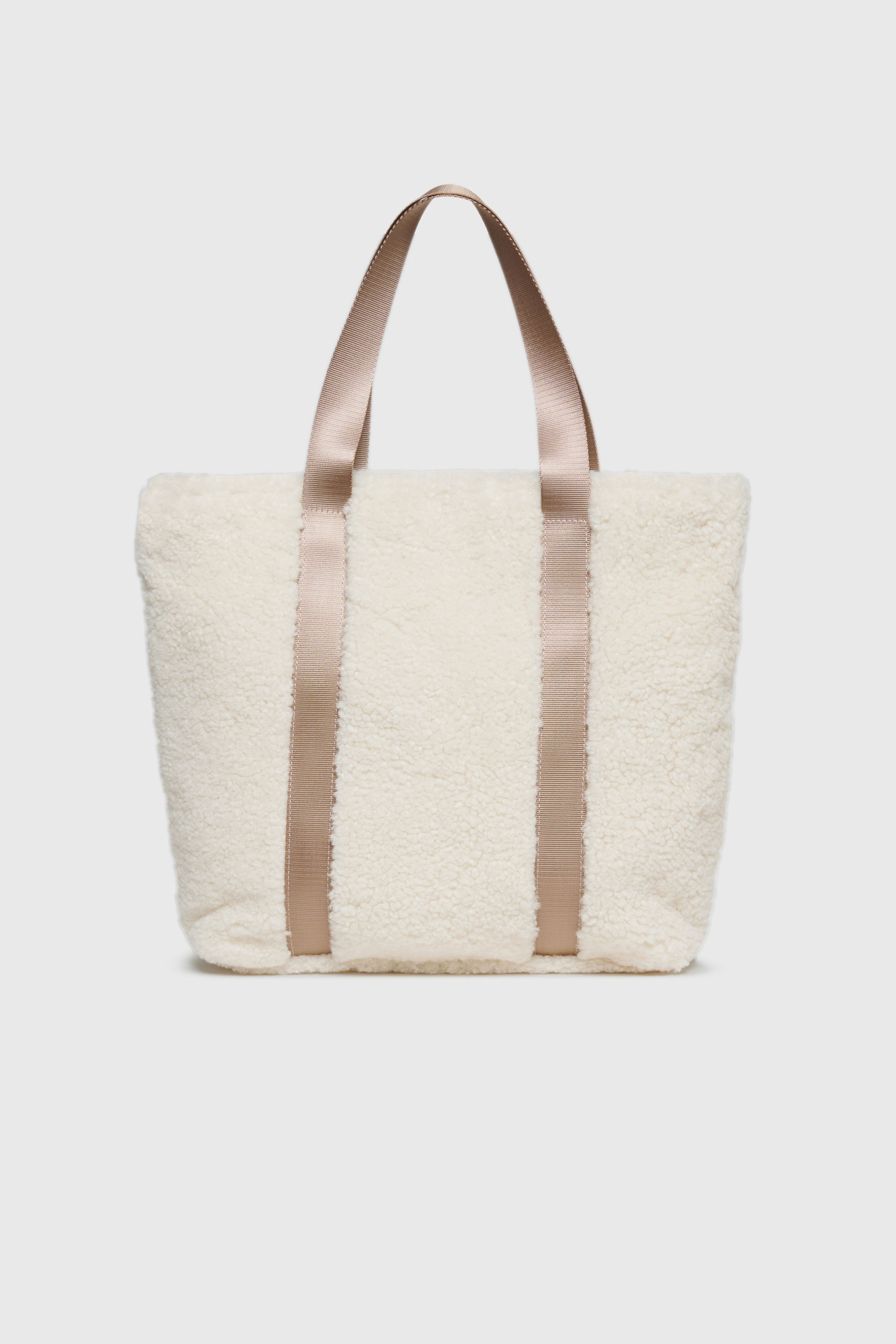 Diesel - WIXA, Woman's WIXA - Tote bag in teddy fleece in White - 2