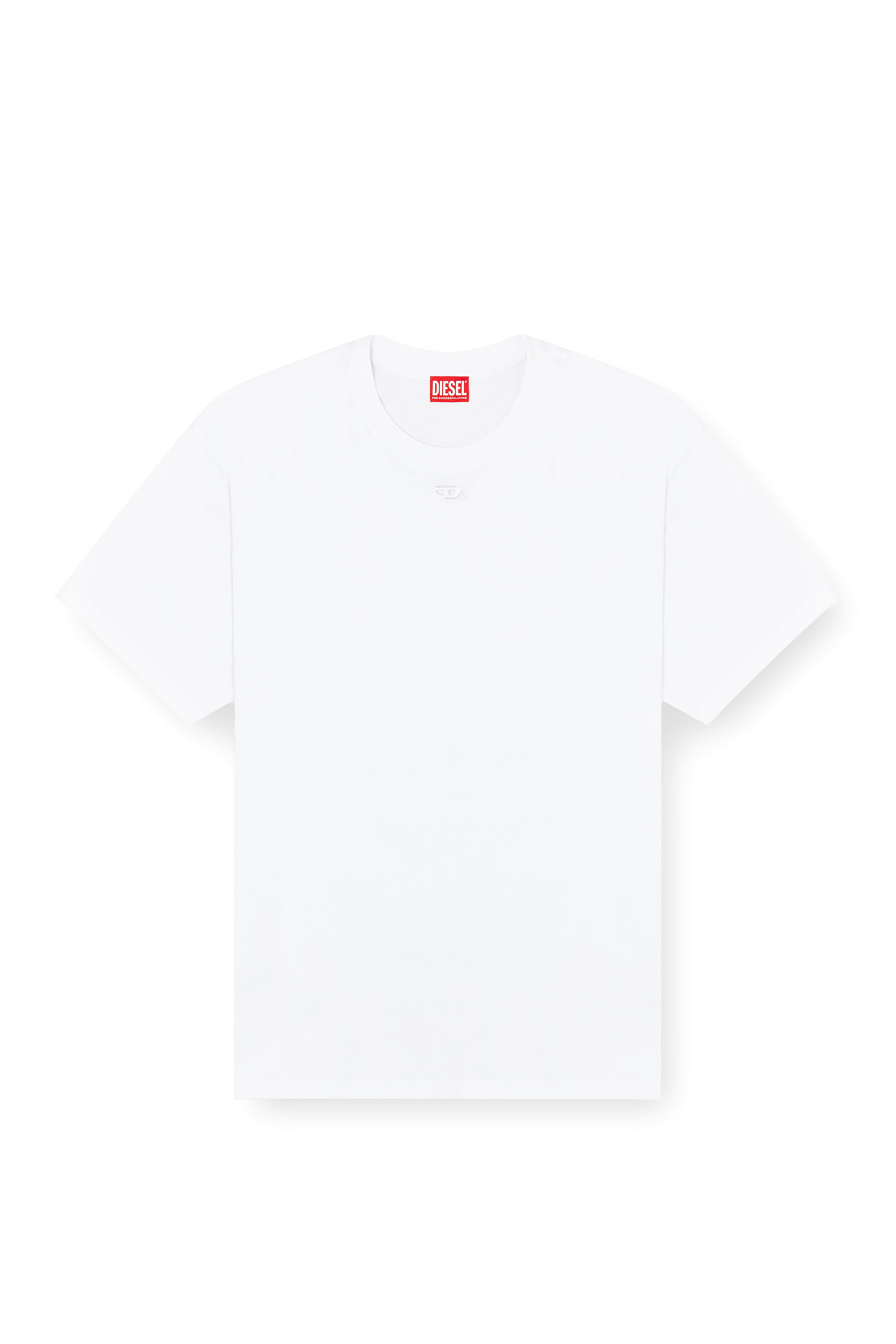 Diesel - T-BOXT-DCO, Man's Relaxed cotton T-shirt with Oval D embroidery in White - 3