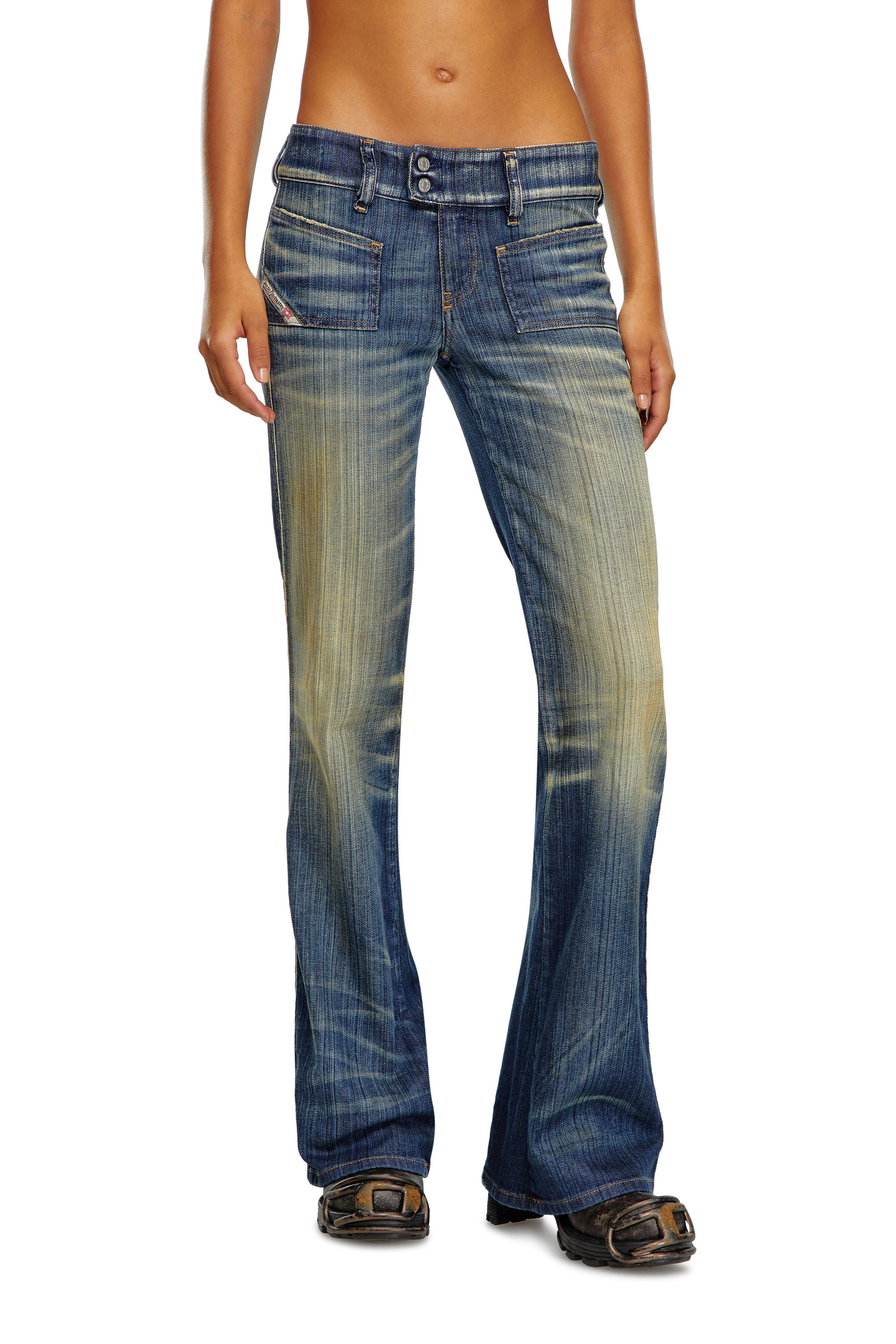 Diesel - Bootcut and Flare Jeans D-Hush 09J46, Dark Blue - Image 2