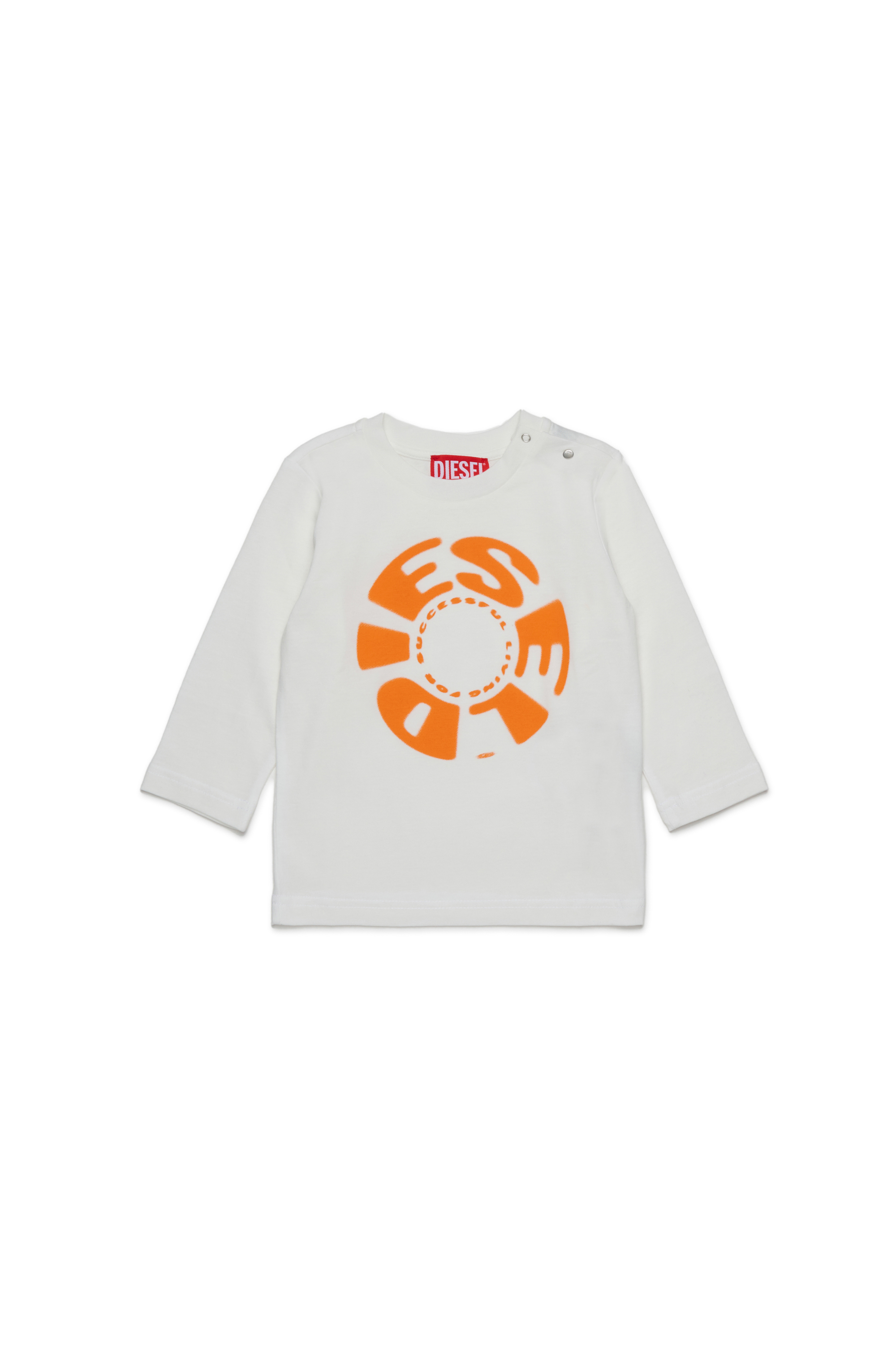 Diesel - TRAVONB, Man's Cotton T-shirt with print in White - 1