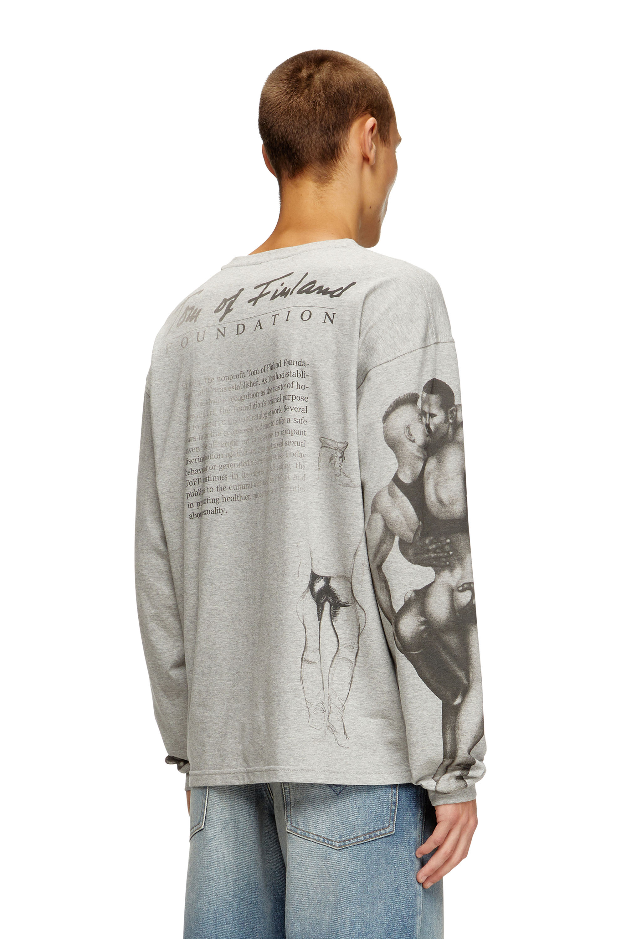 Diesel - PR-T-BOXT-LS-TOM25, Unisex's Long-sleeve T-shirt with graphic print in Grey - 4