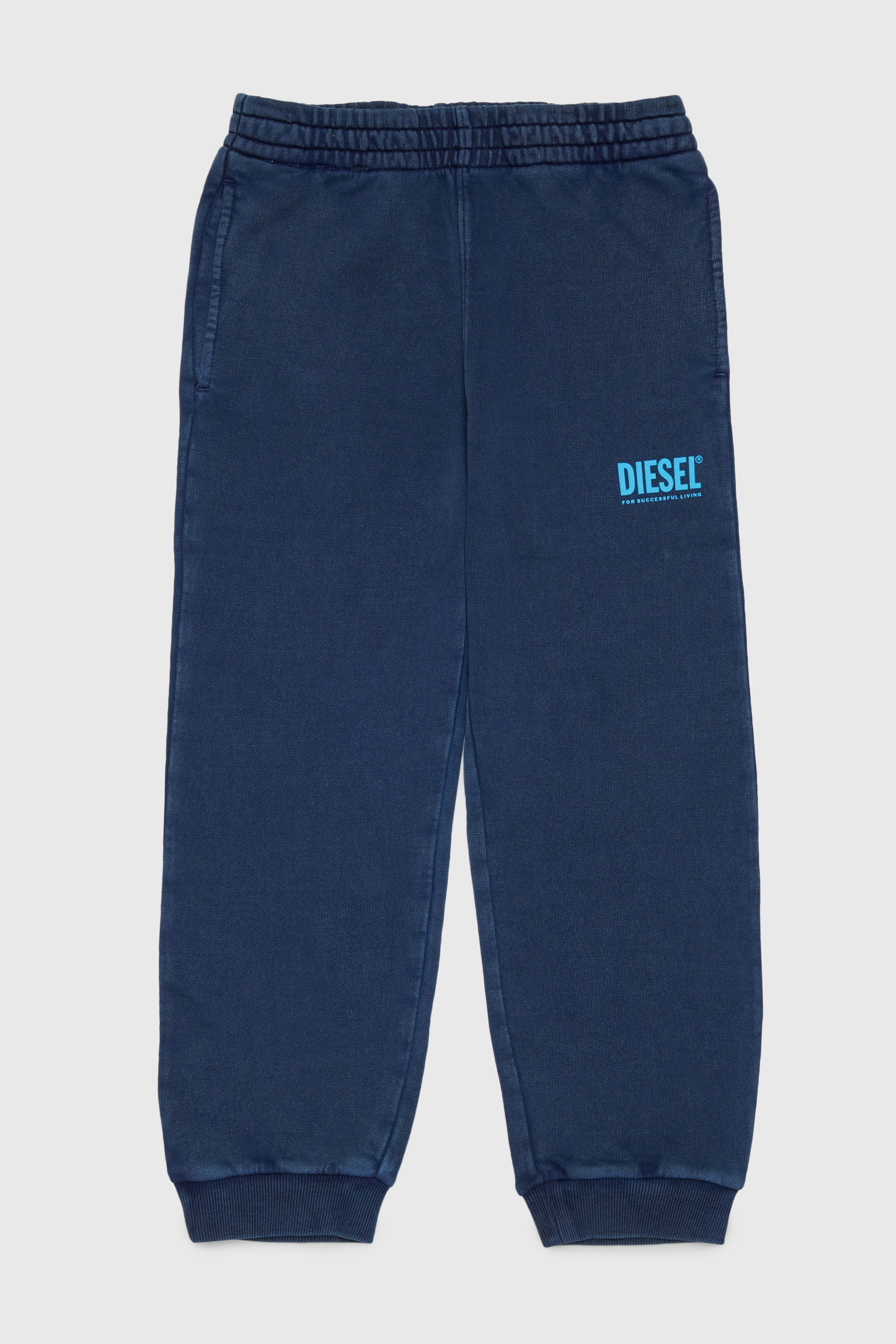 Diesel - PTISEL, Man's Cotton sweatpants with logo print in Dark Blue - 1