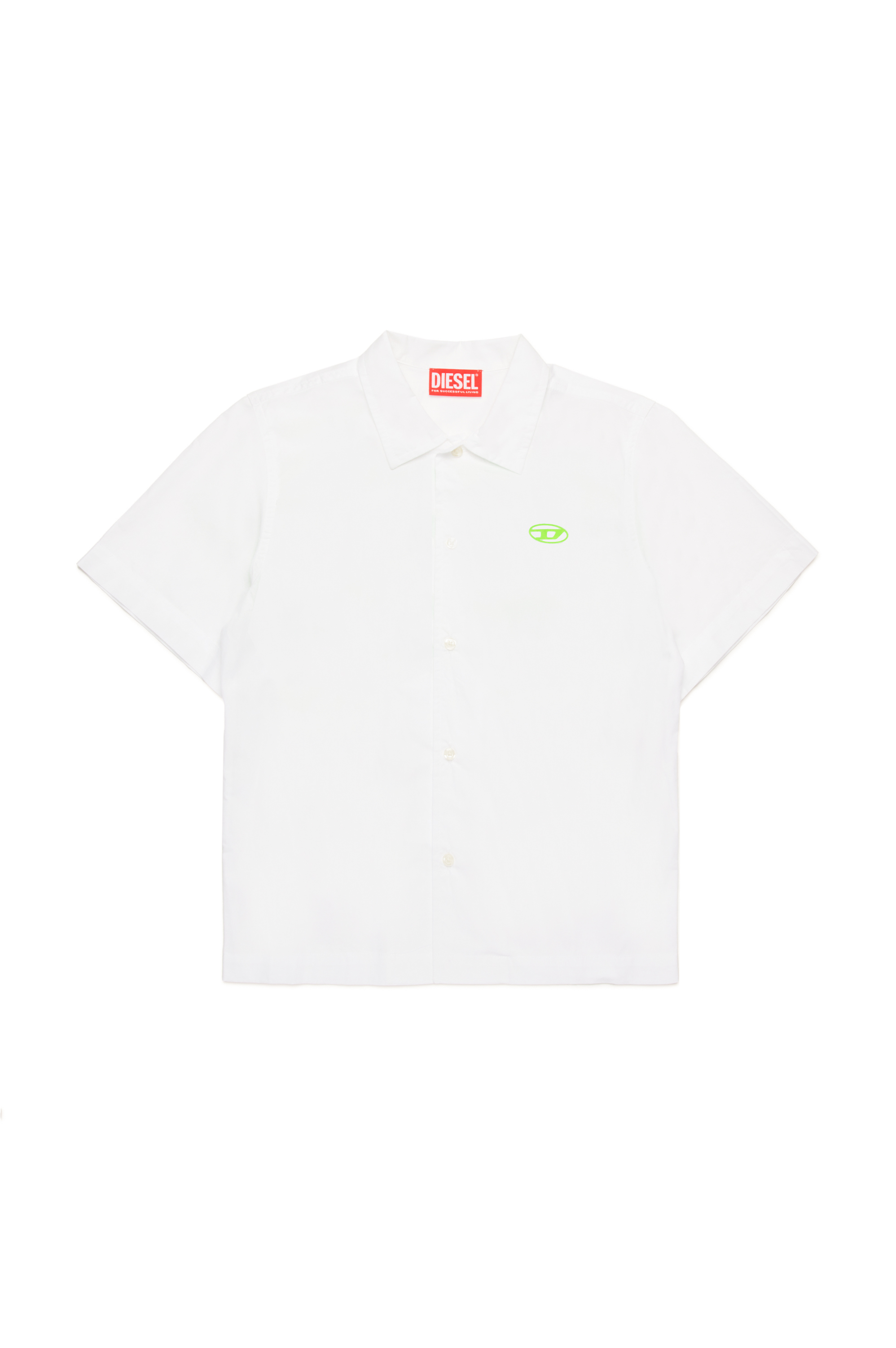 Diesel - MCPOLLY, Man's Short-sleeve shirt with Oval D print in White - 1