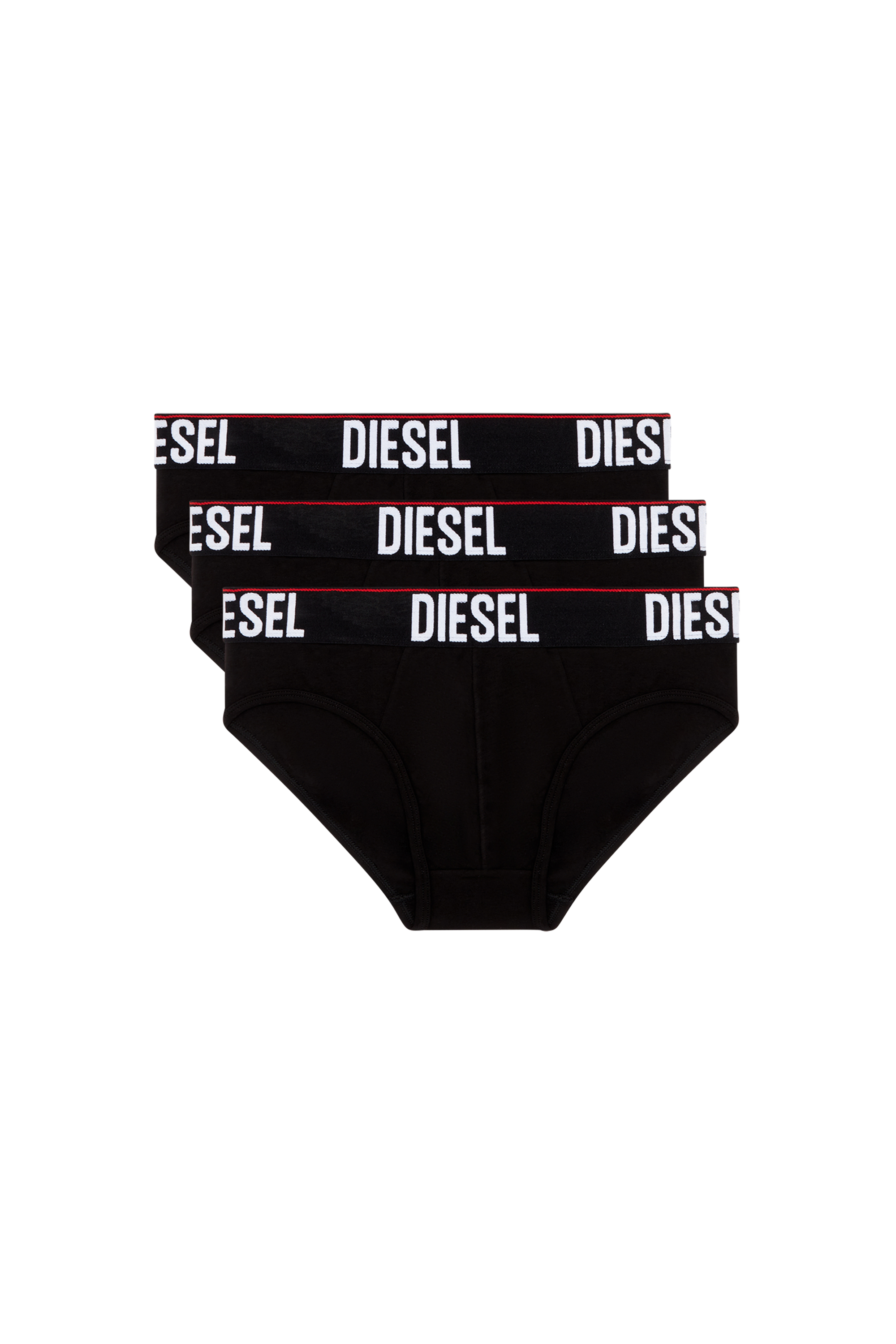 Diesel - UMBR-ANDRETHREEPACK, Man Three-pack briefs with tonal waist in Black - Image 1
