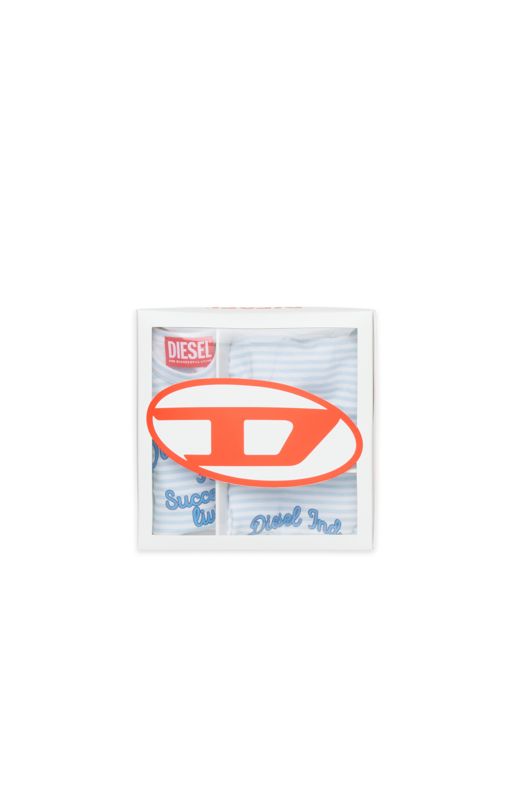 Diesel - USPELBOX-NB, Unisex's Baby gift set in striped cotton in Blue - 4
