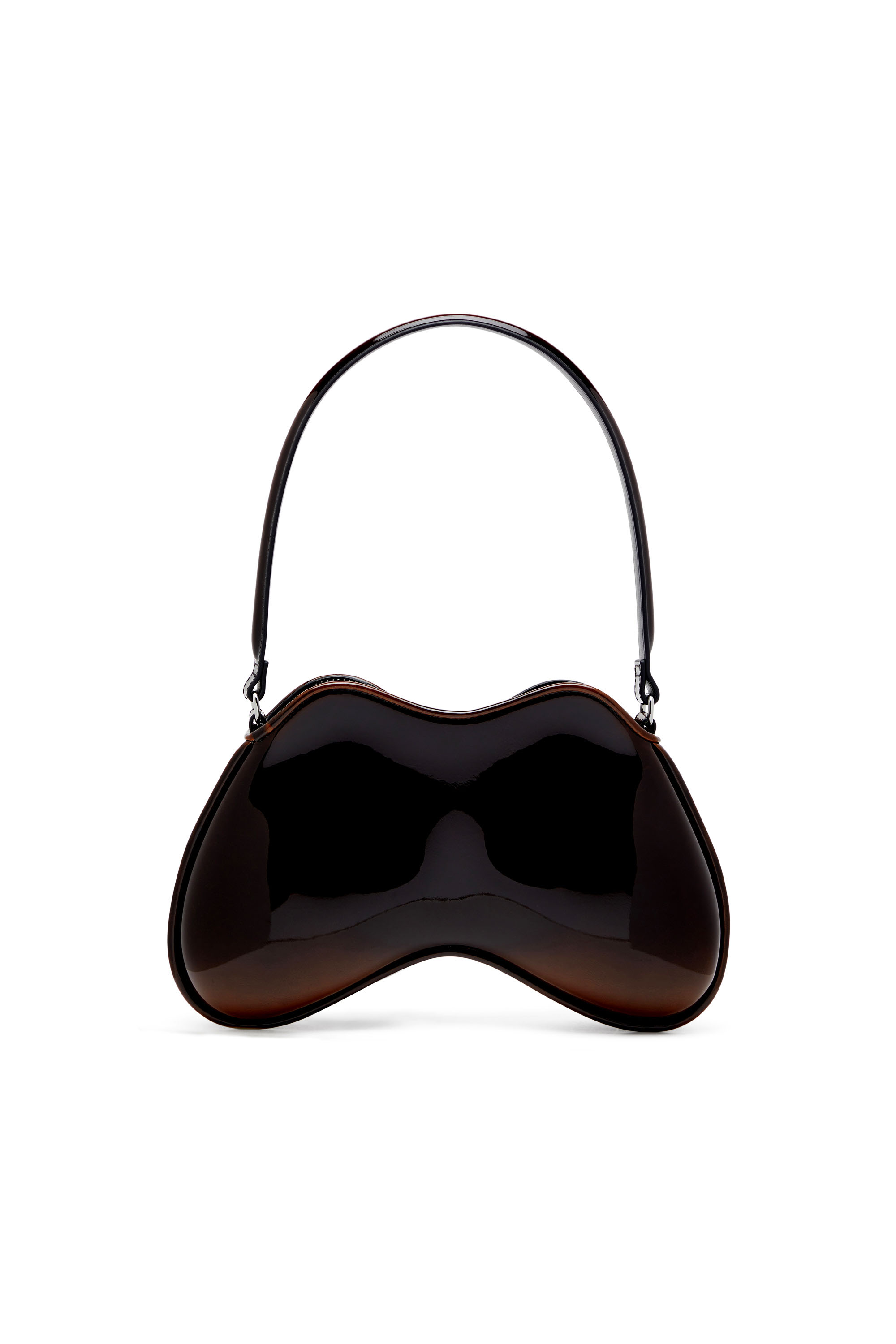 Diesel - DOUBLE-D SHOULDER, Woman's Double-D-Rigid shoulder bag in dégradé glossy PU in Brown - 3