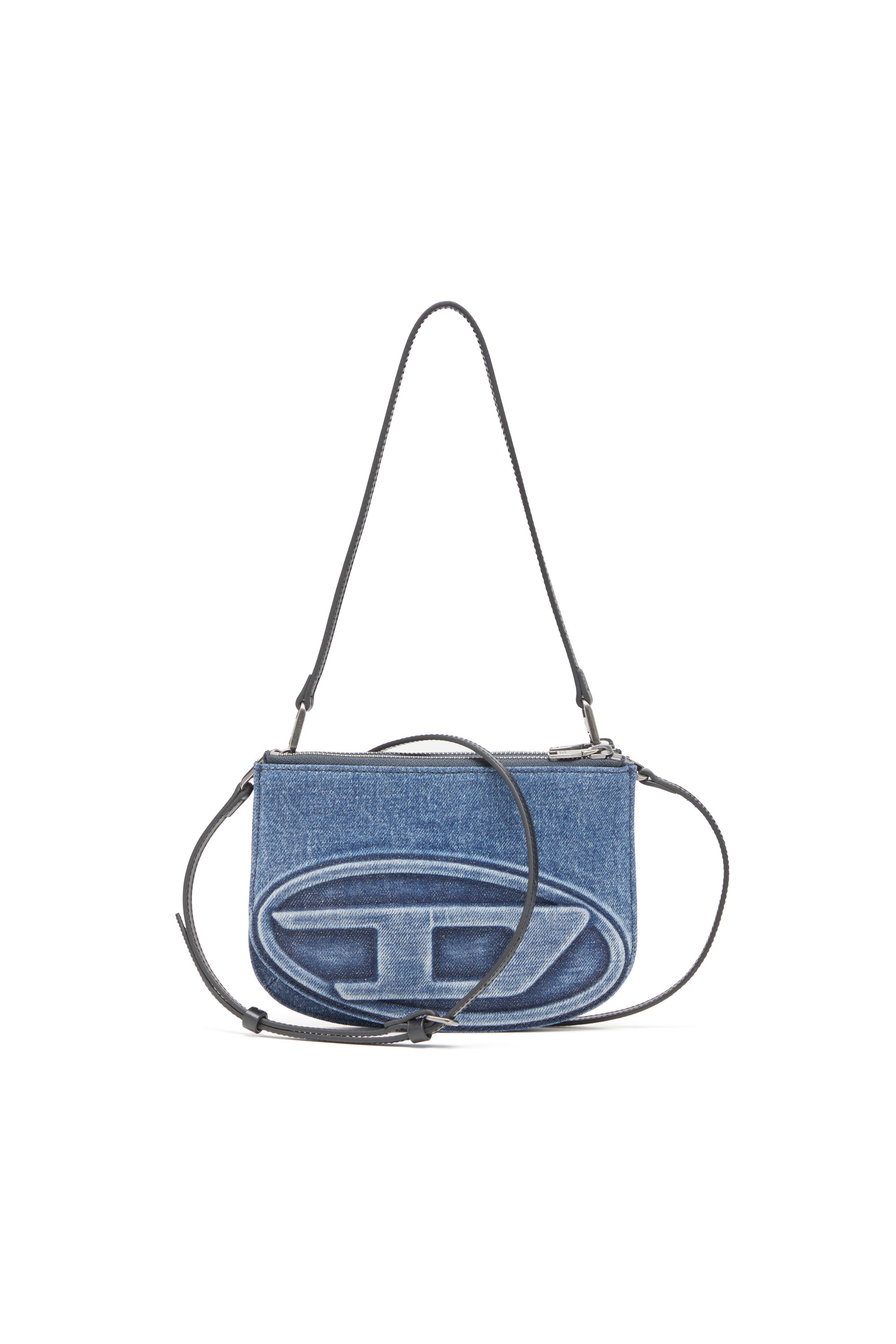 Diesel - 1DR TWIN, Woman's 1DR Twin-Double-pouch shoulder bag in solarised denim in Blue - 1
