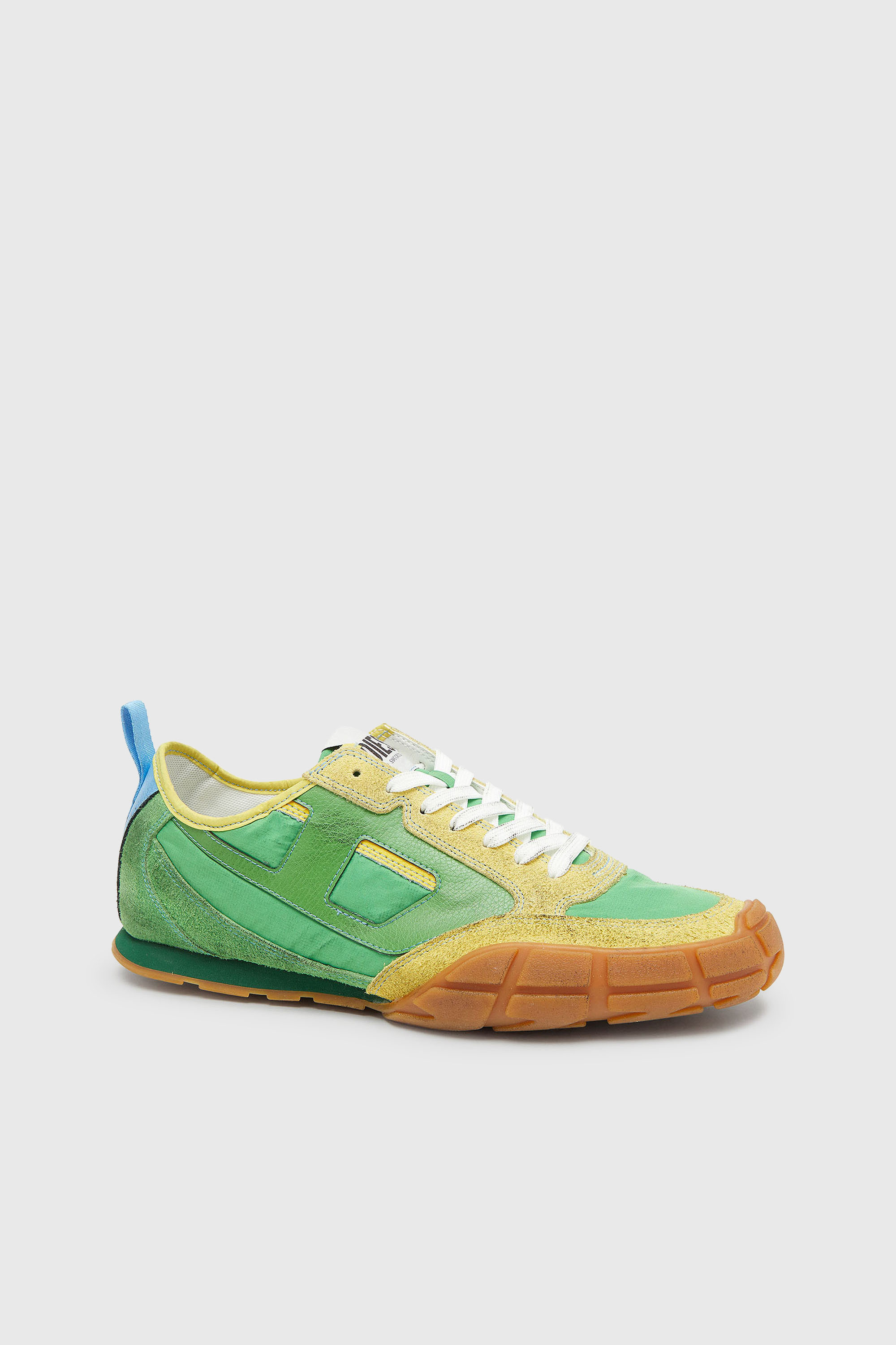 Diesel - S-PAGODHA LOW, Man's S-Pagodha - Sneakers in leather and nylon in Green - 6