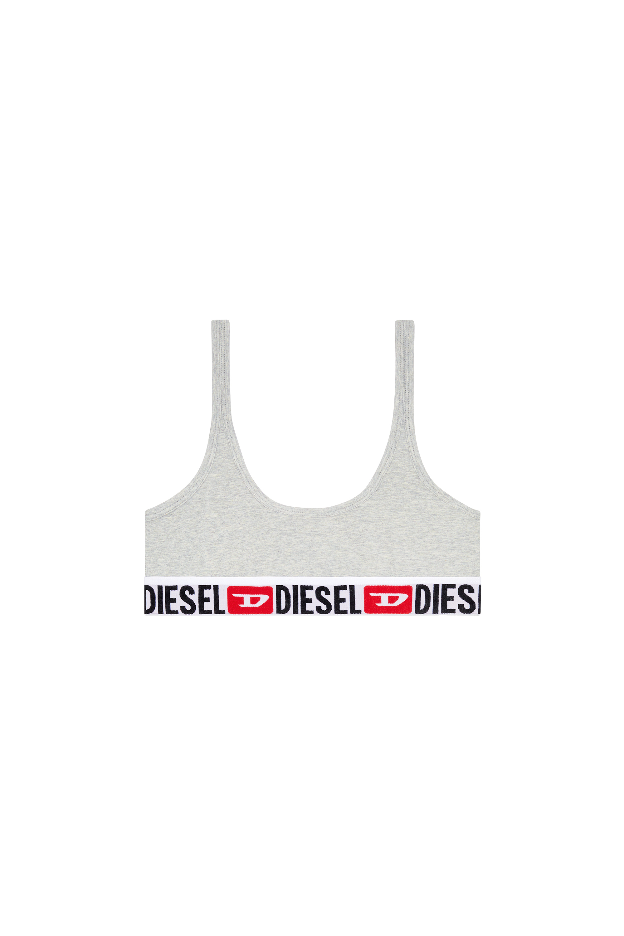 Diesel - UFSB-ORIBA, Woman's Bralette with logo band in Grey - 2