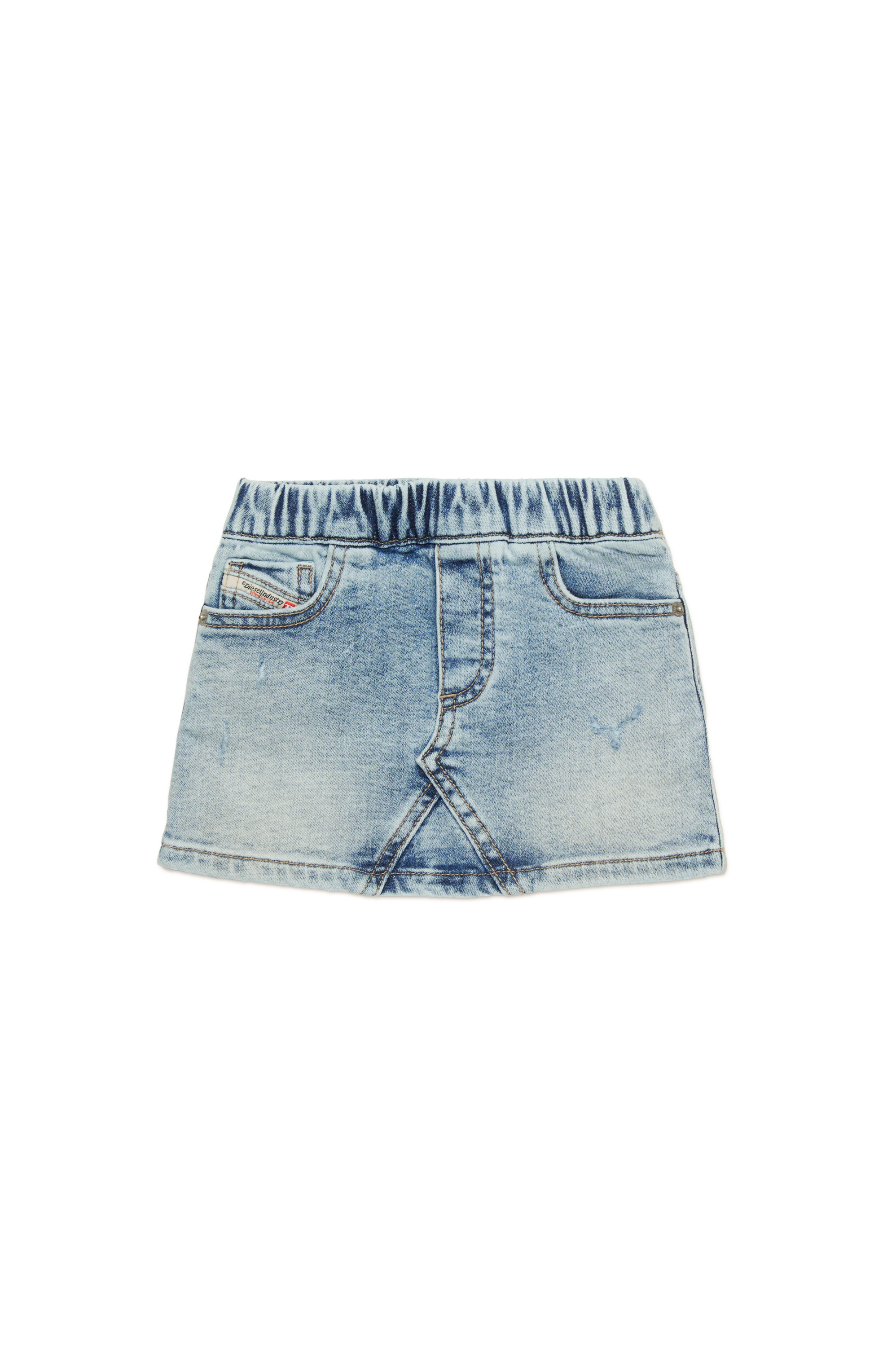 Diesel - GERRYB JJJ, Woman's Short skirt in used-look JoggJeans in Light Blue - 1