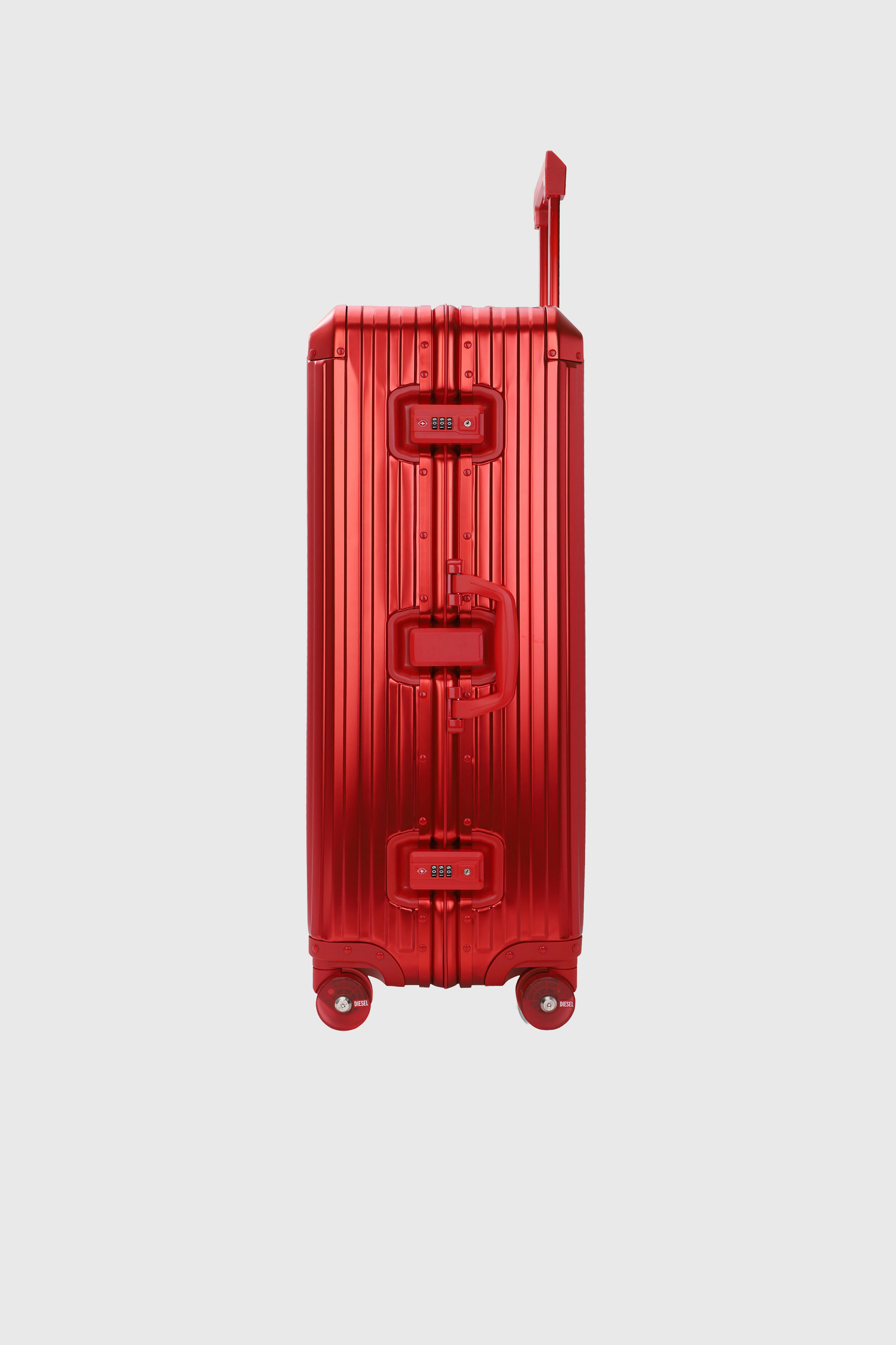 Diesel - DIESEL ALUMINUM TROLLEY- DSL002, Unisex's Aluminum suitcase size L in Red - 4