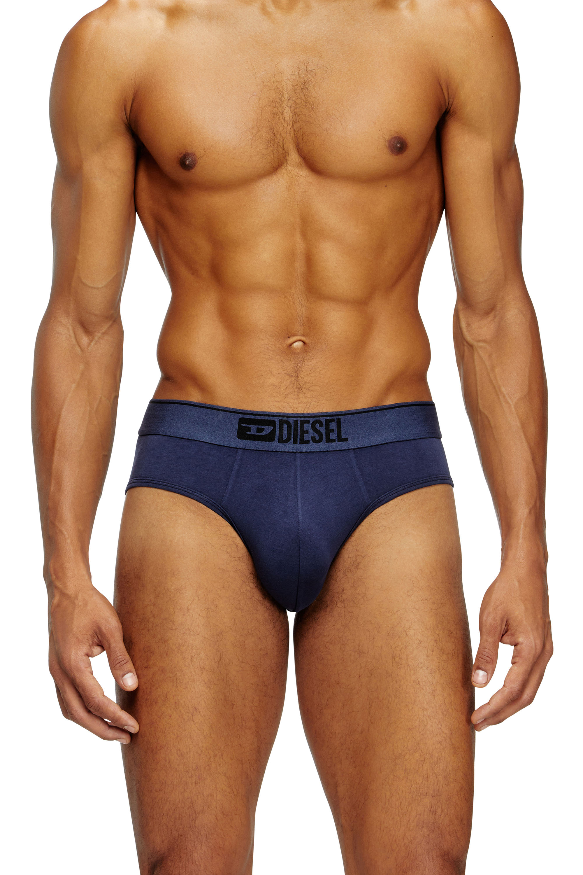 Diesel - UMBR-ANDRETHREEPACK, Man's Three-pack of plain logo briefs in Blue/Black - 3