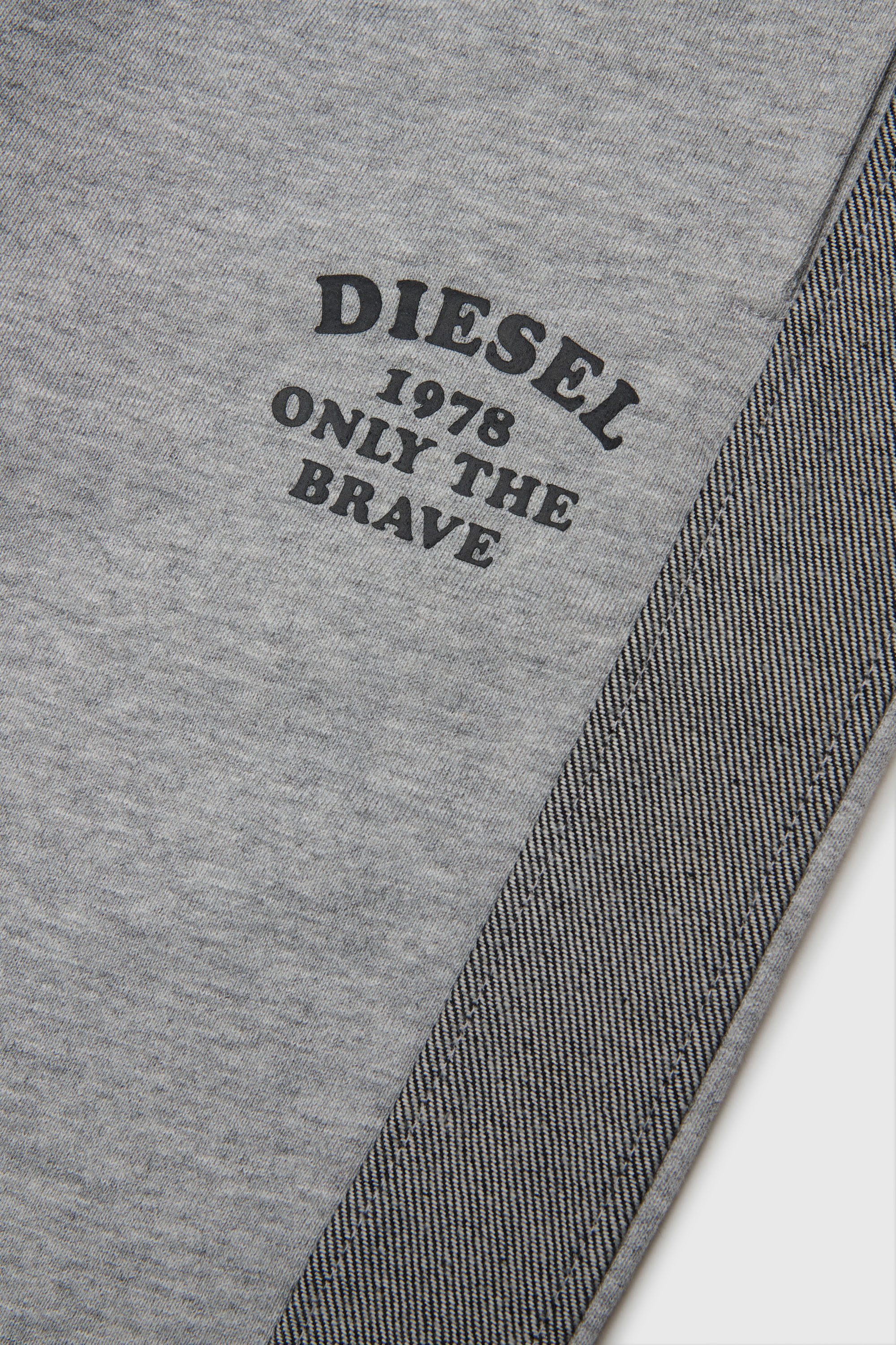 Diesel - PTEAN, Man's Sweatpants with denim side bands in Grey - 4