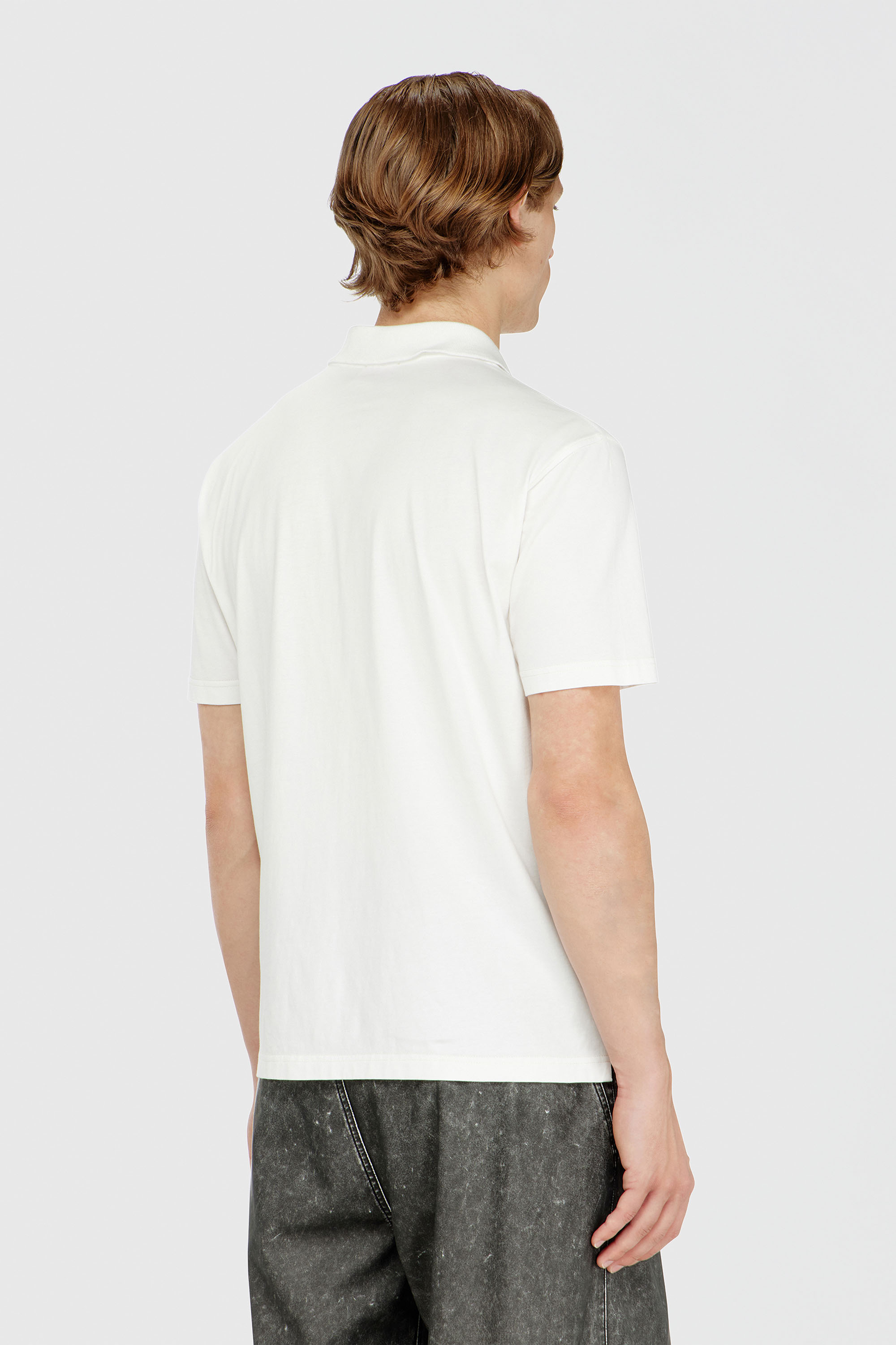 Diesel - T-REJUST-PIPING, Man's Polo shirt with contrast piping in White - 4