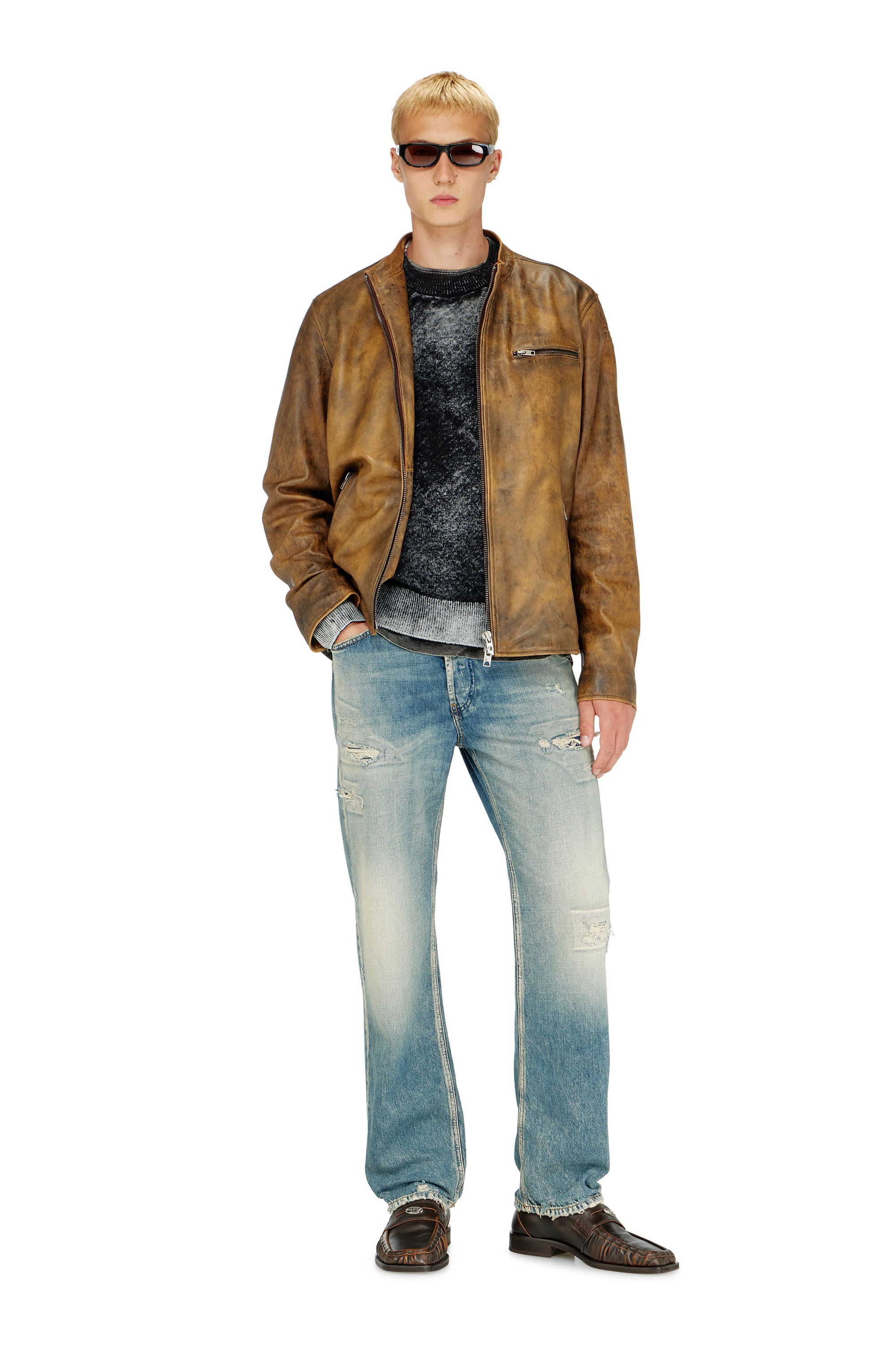 Diesel - K-LAURENT, Man's Jumper with faded reverse print in Black - 2
