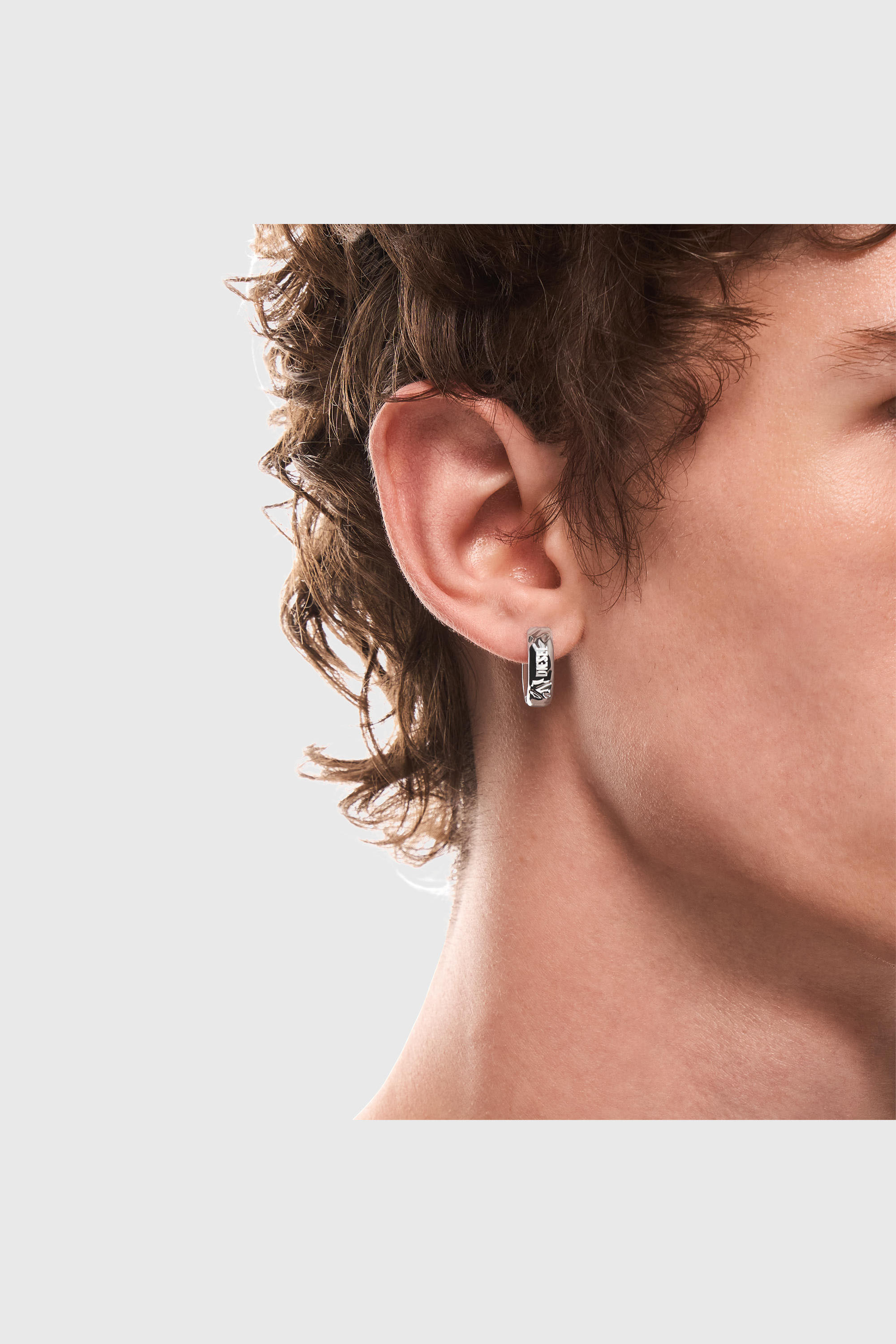 Diesel - DX1730040, Unisex's Stainless Steel Hoop Earring in Silver - 3