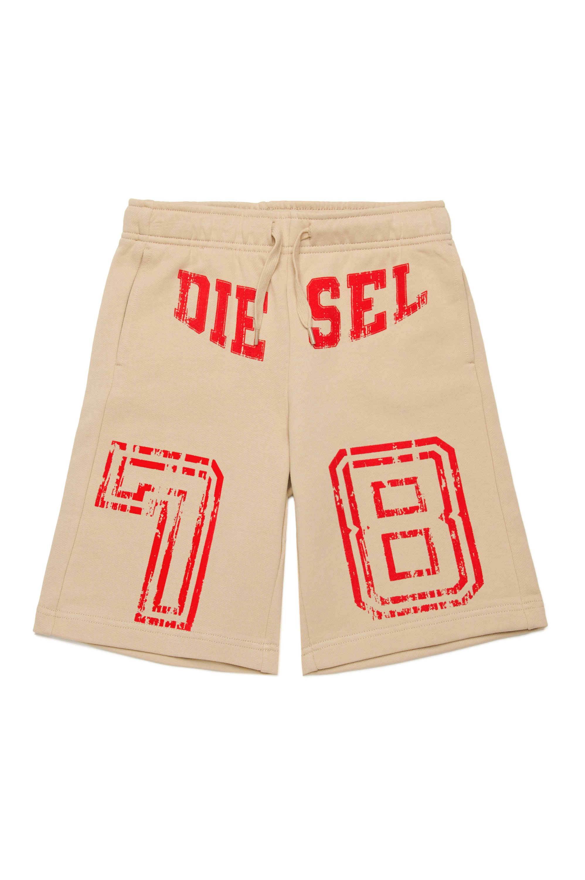 Diesel - PTAINSHORT, Man's Sweat shorts with Diesel 78 logo in Light Brown - 1