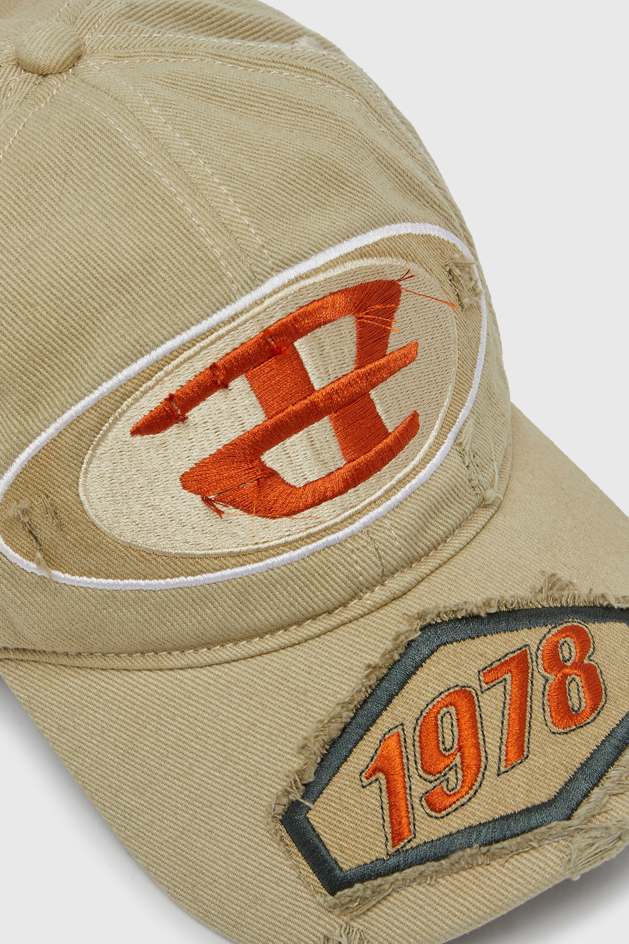 Diesel - C-BRAFF, Unisex's Baseball cap with embroidered patches in Light Brown - 3